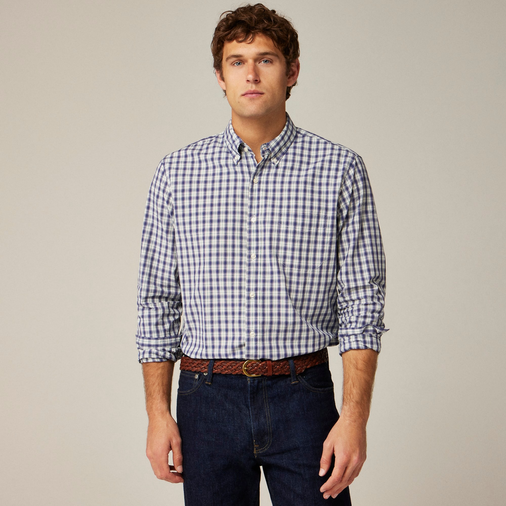 mens Secret Wash cotton poplin shirt