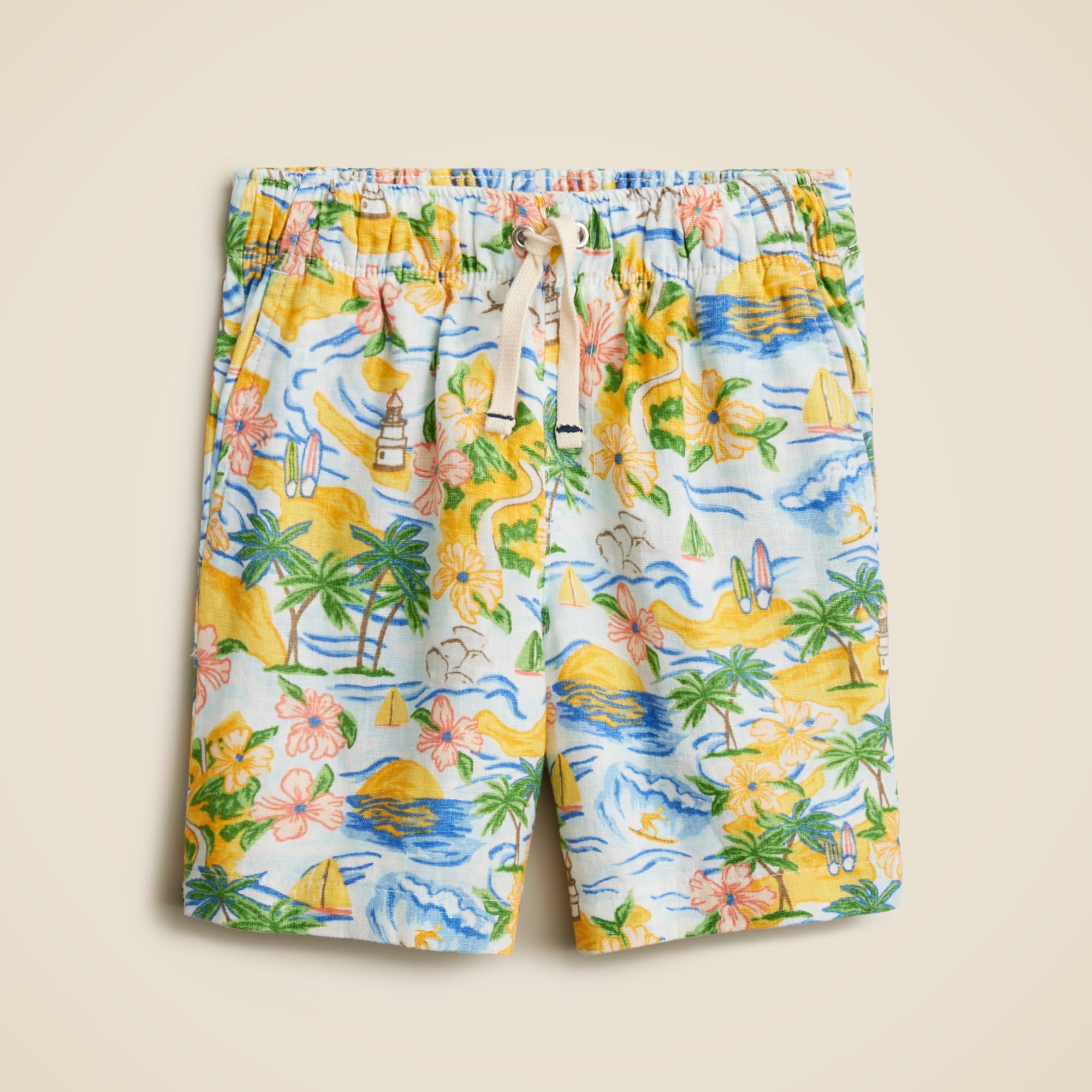 boys Kids' printed pull-on linen short