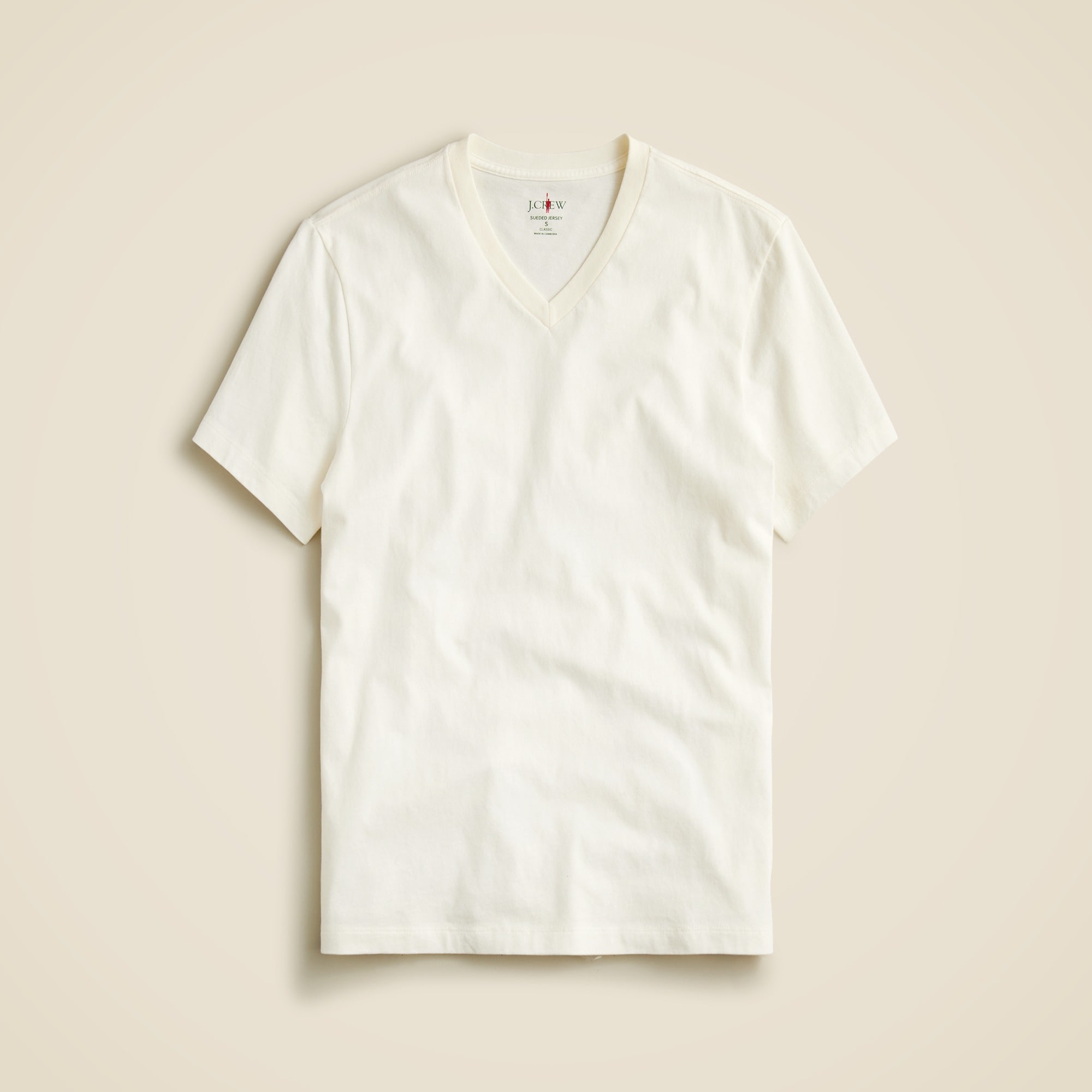  Slim sueded cotton V-neck T-shirt