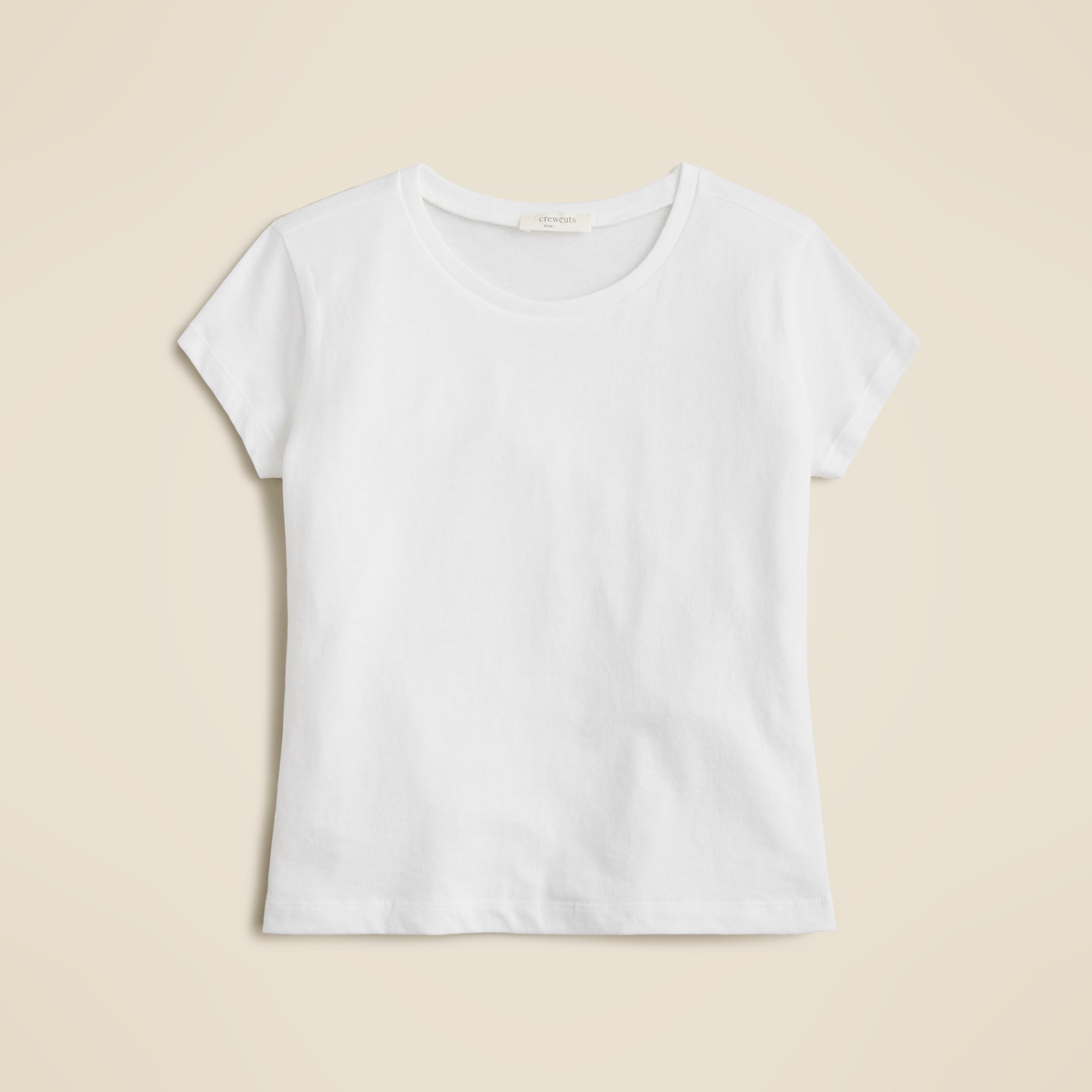  Girls' shrunken T-shirt in vintage jersey