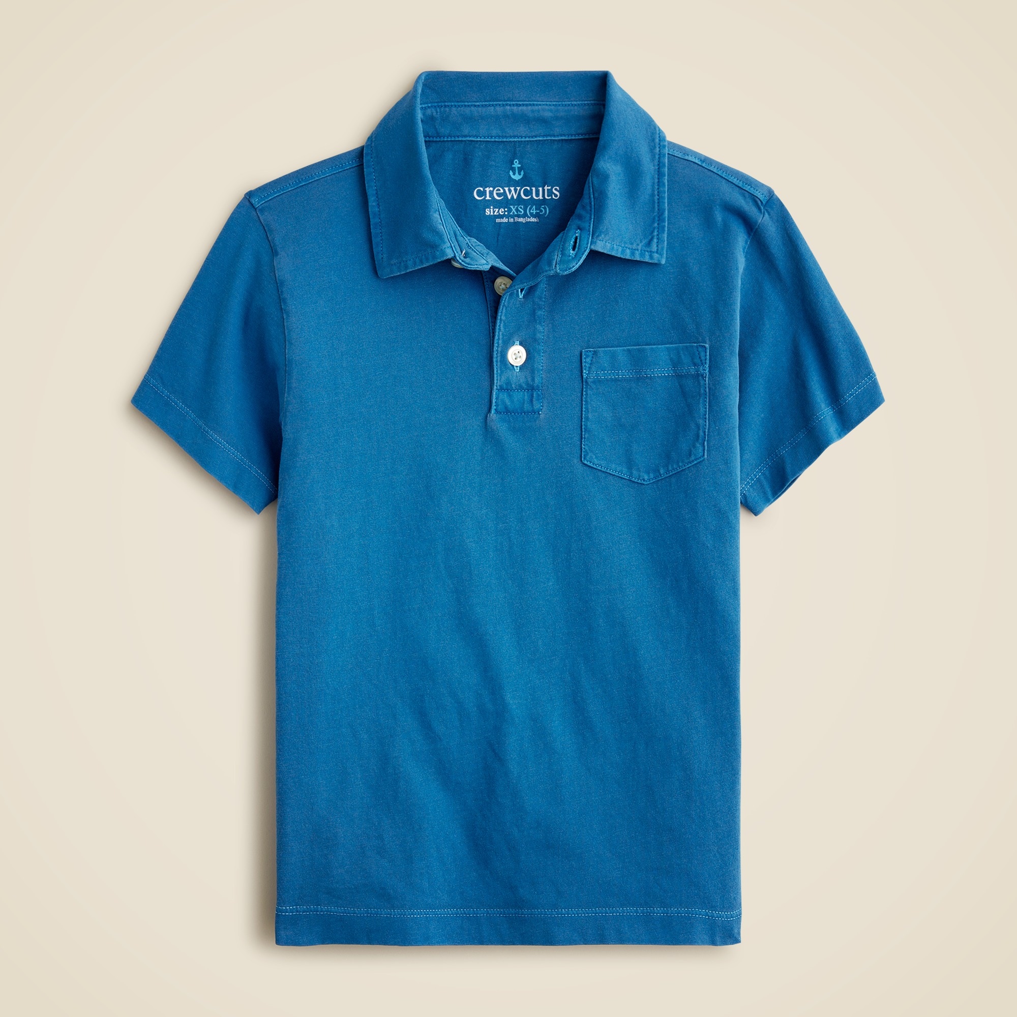 boys Kids' new short-sleeve garment-dyed polo shirt