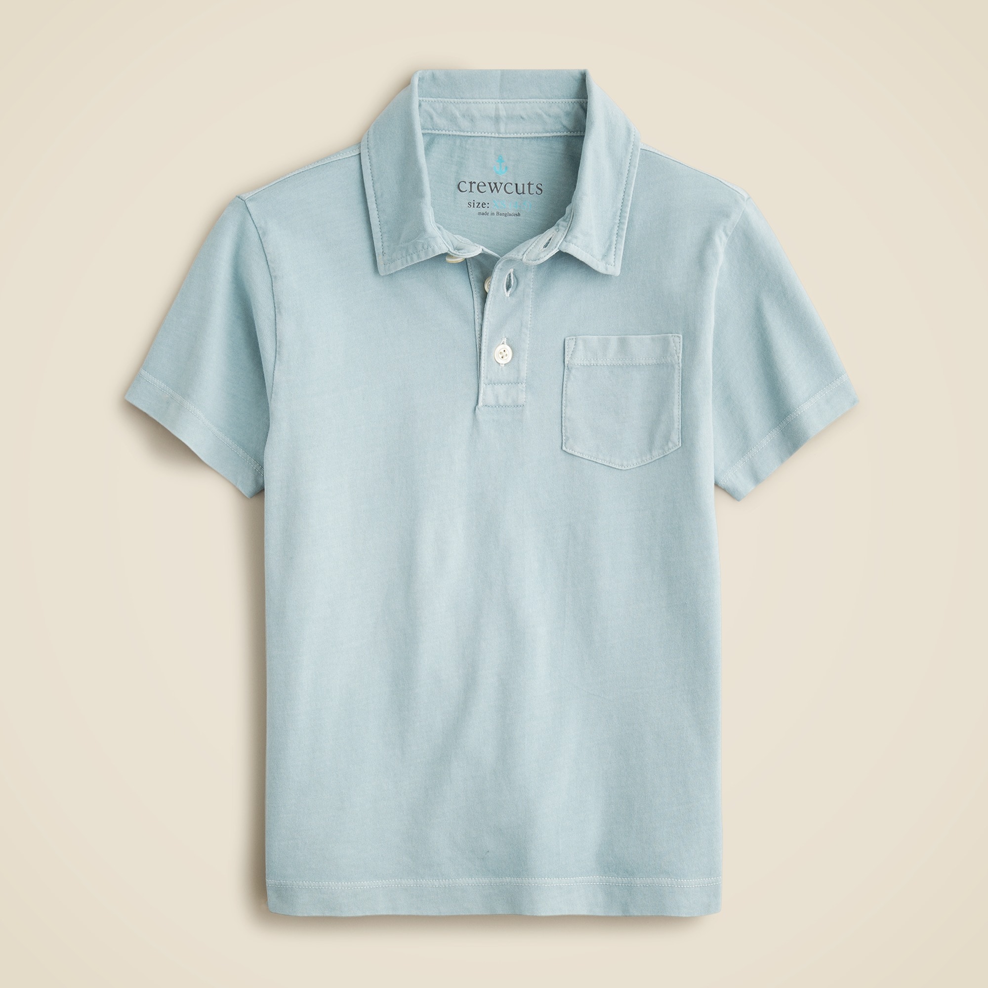 boys Kids' new short-sleeve garment-dyed polo shirt