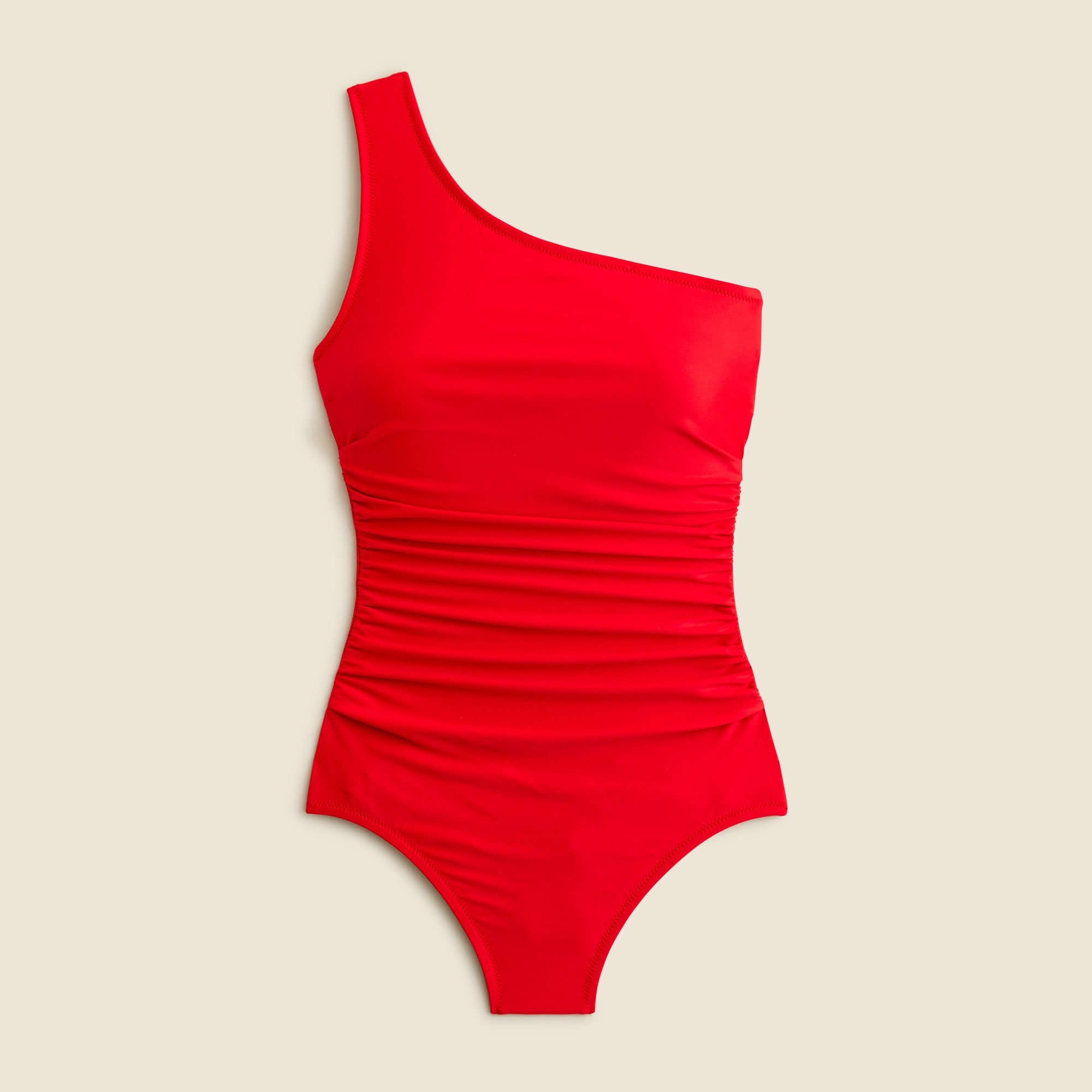 womens Sleek ruched one-shoulder one-piece swimsuit