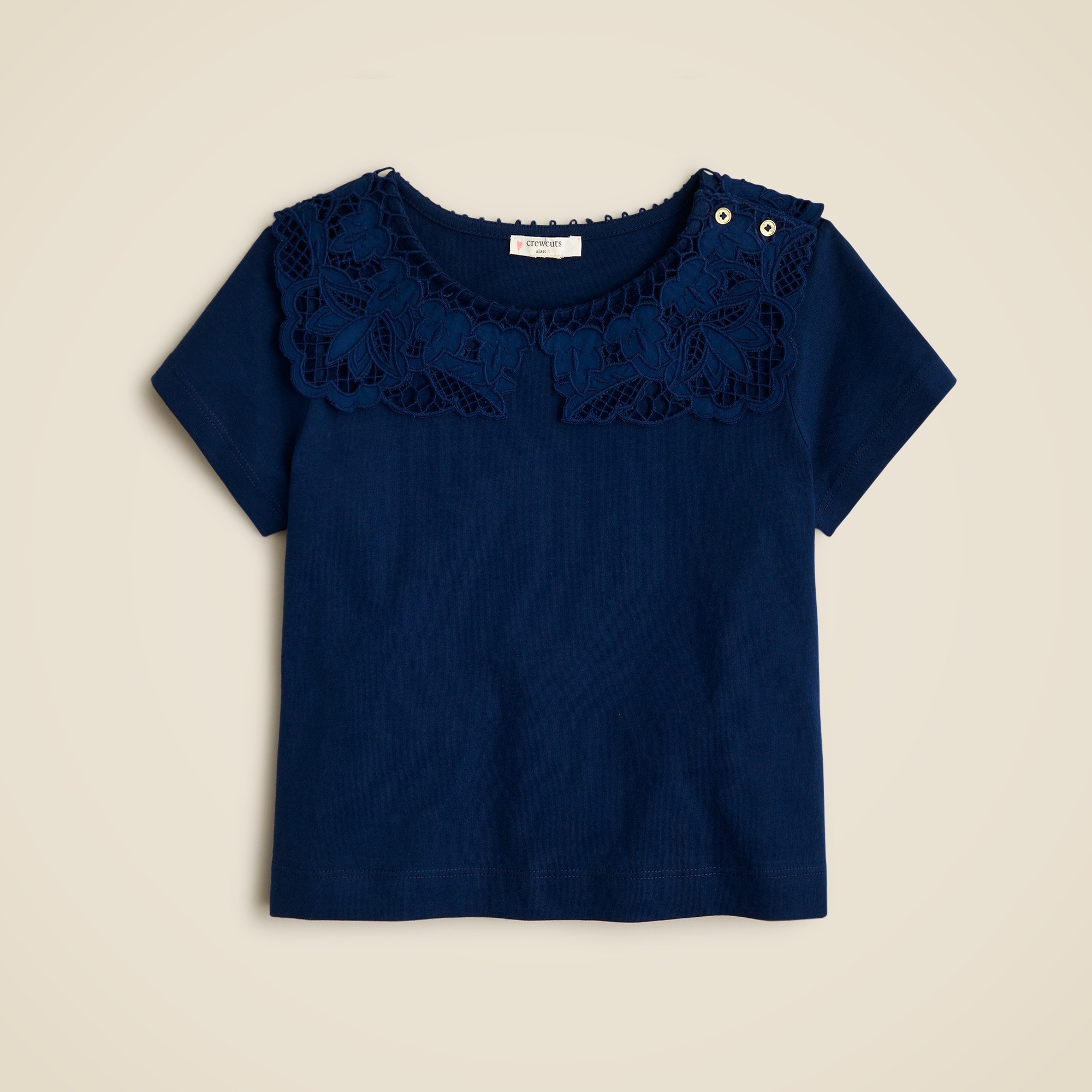 girls Girls' lace-collar T-shirt