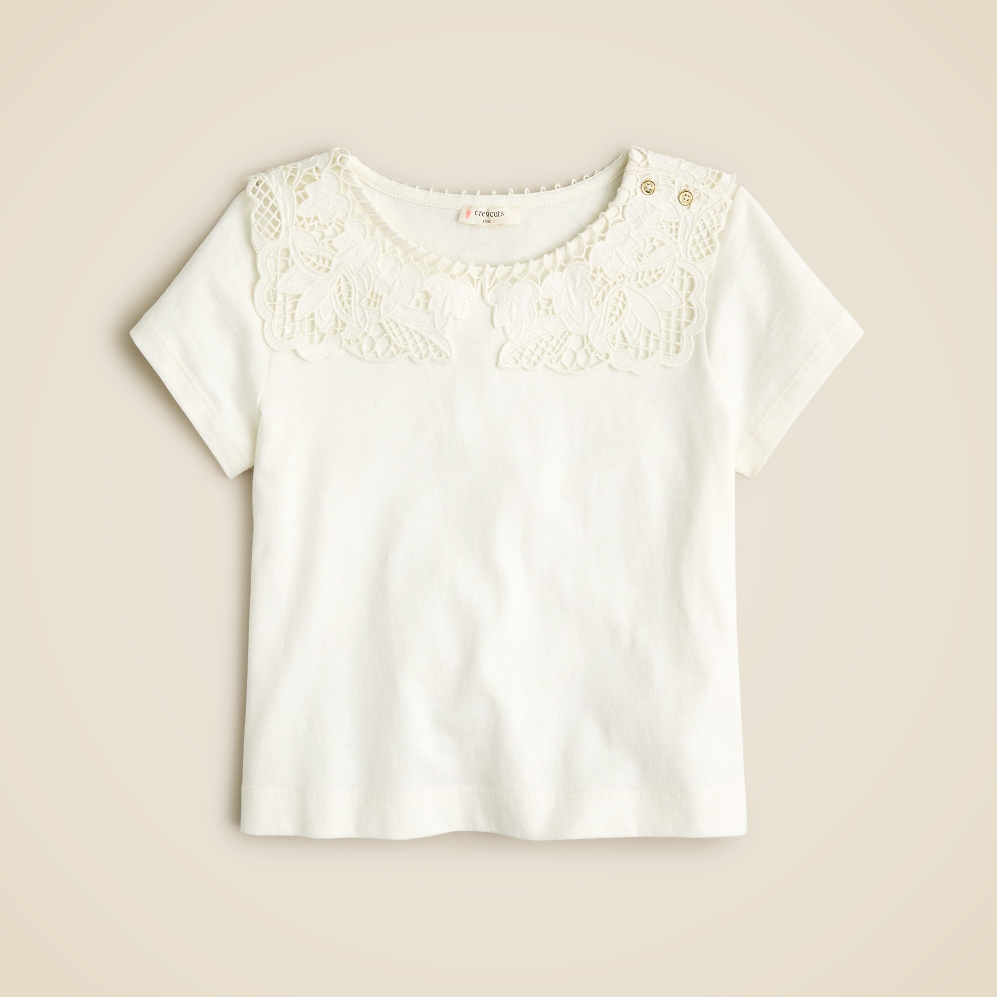  Girls' lace-collar T-shirt