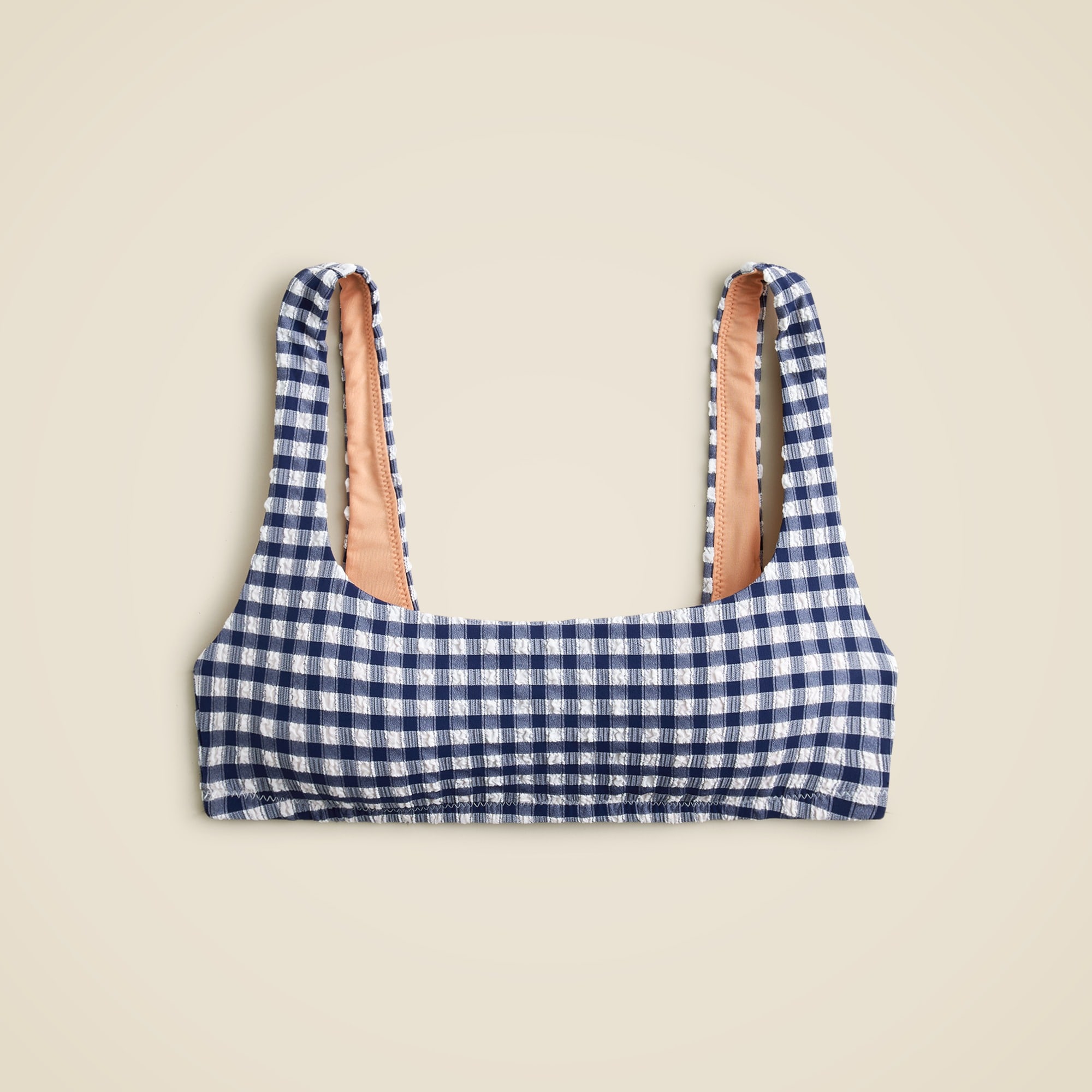 womens Squareneck bikini top in gingham