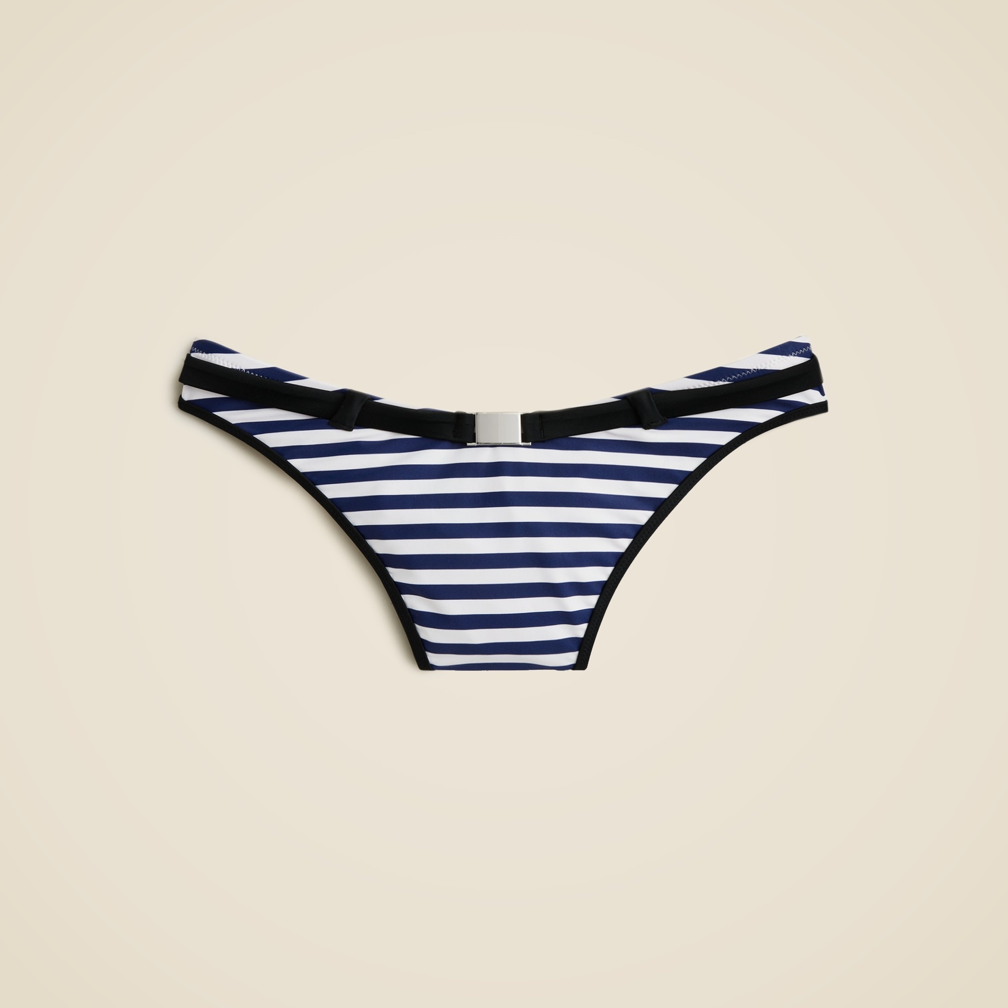 womens Belted '90s high-leg bikini bottom in contrast stripe