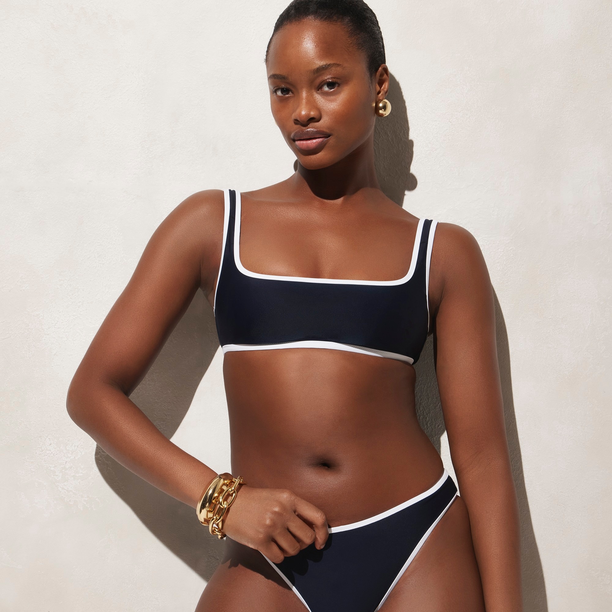 womens Squareneck bikini top with contrast trim