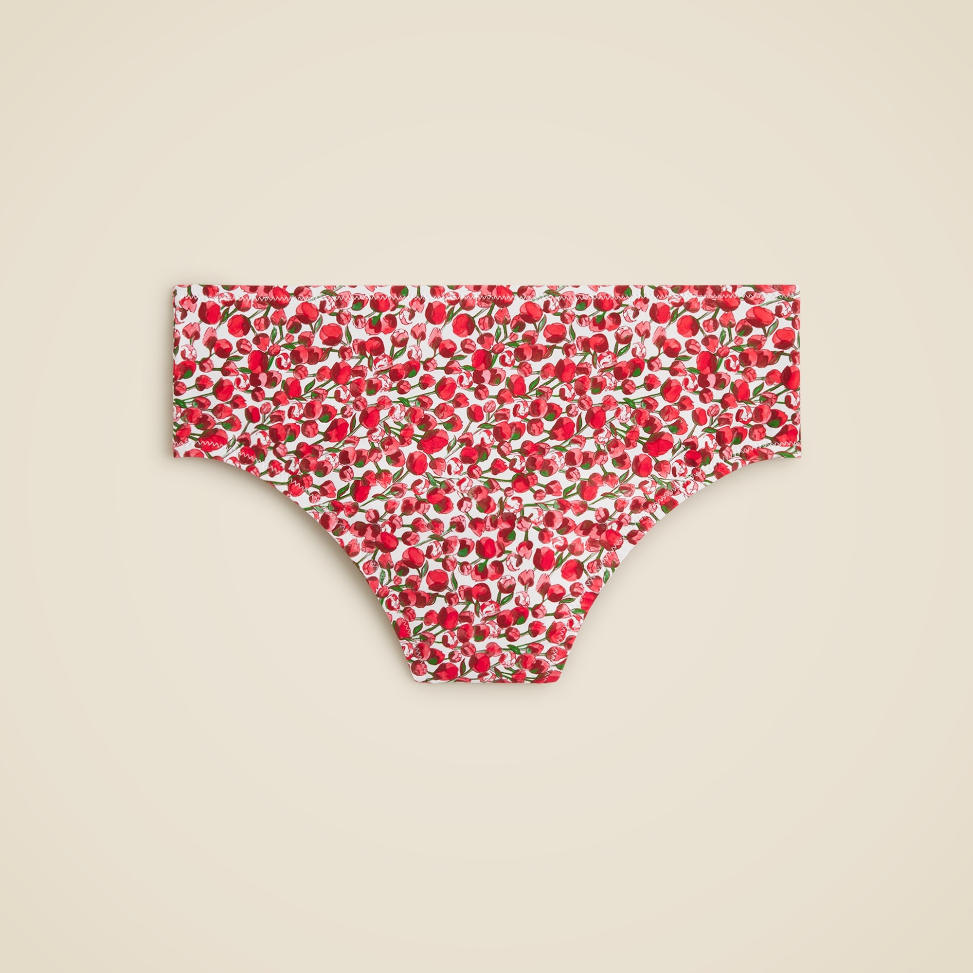  High-rise full-coverage bikini bottom in Liberty&reg; Eliza's Red fabric