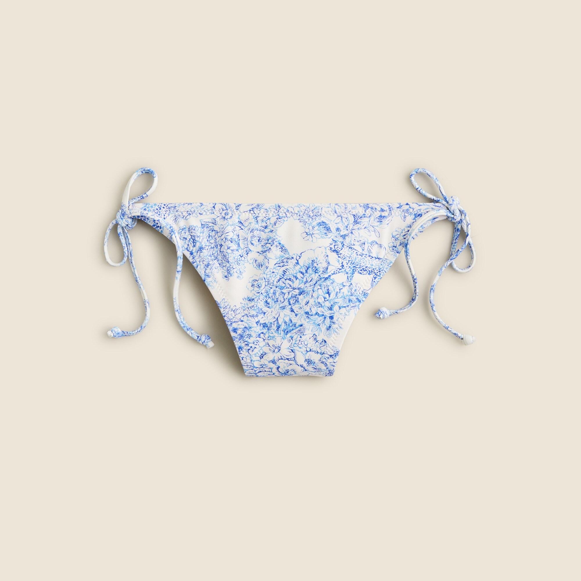 womens String hipster bikini bottom in blue toile