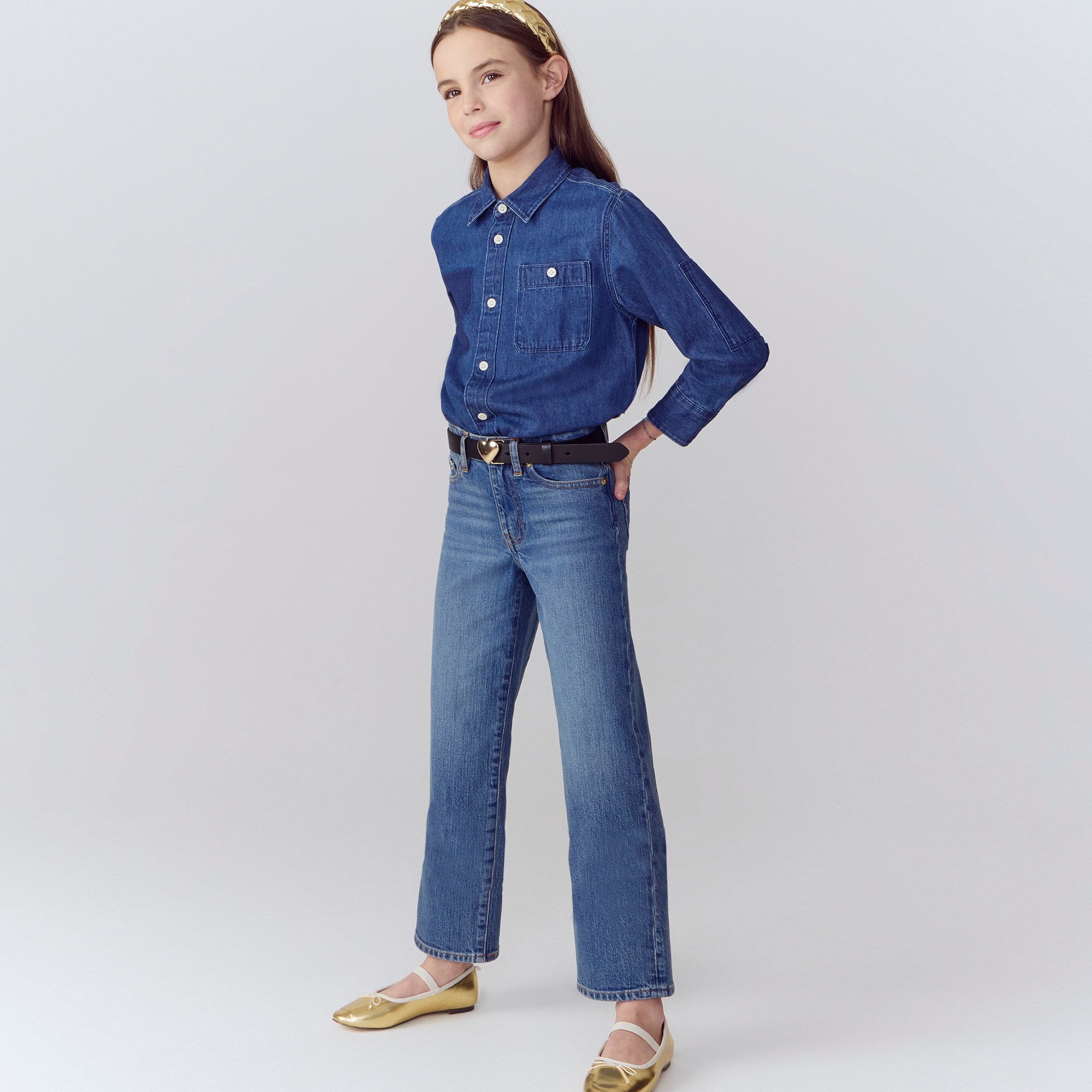 girls Girls' slim wide-leg jean in Hayworth wash