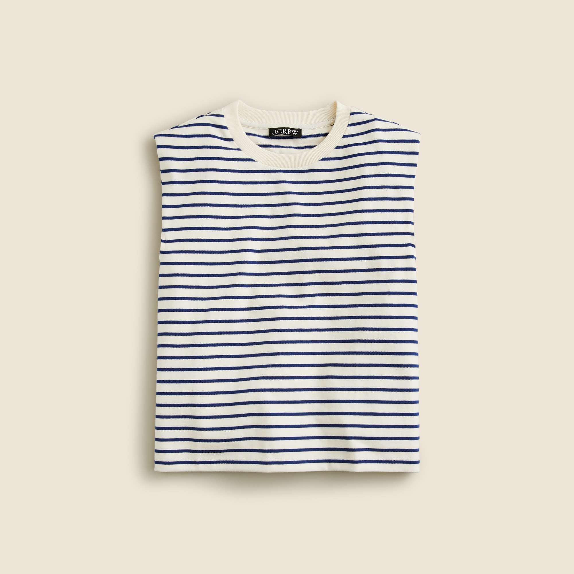  Structured muscle T-shirt in stripe mariner cotton