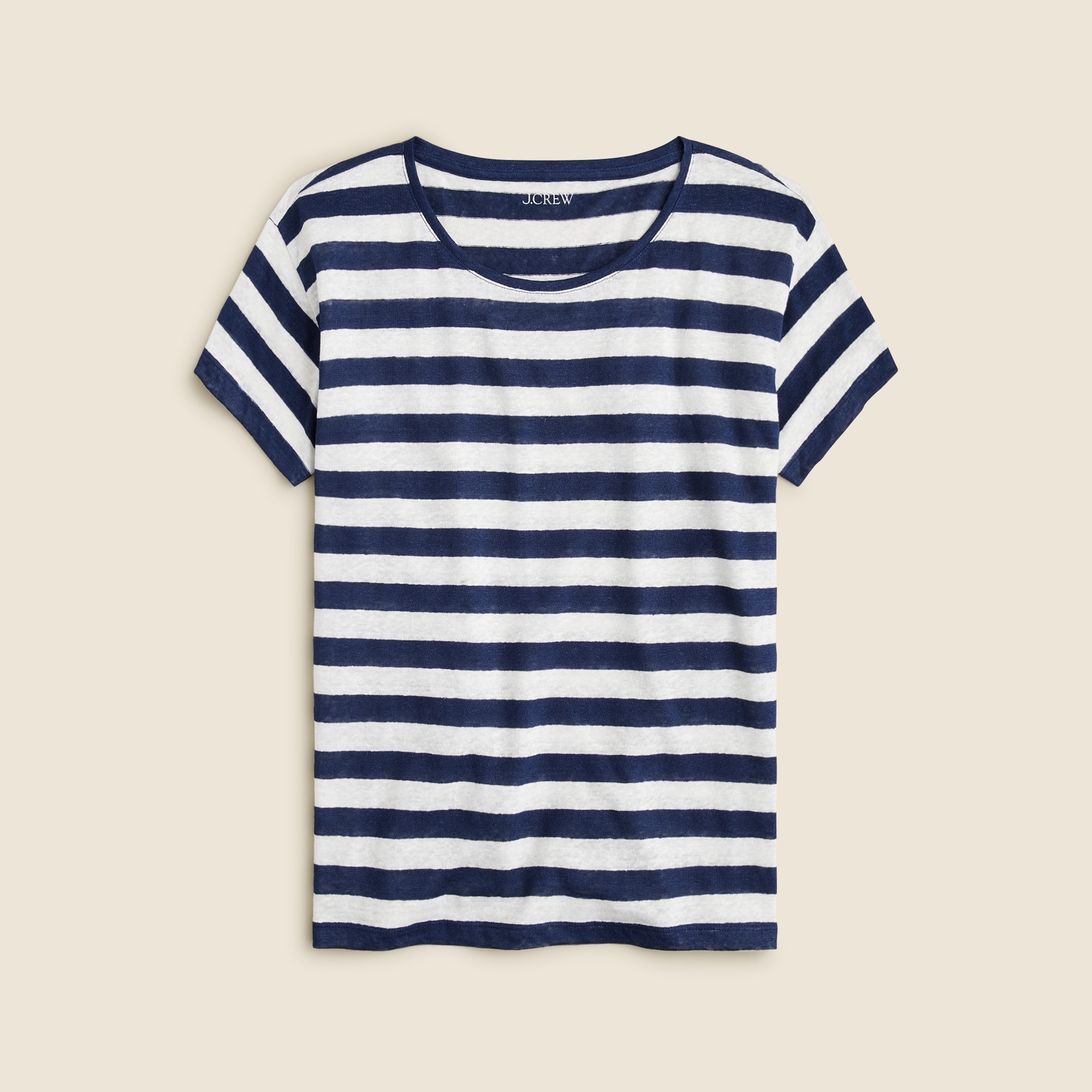  Relaxed linen T-shirt in stripe