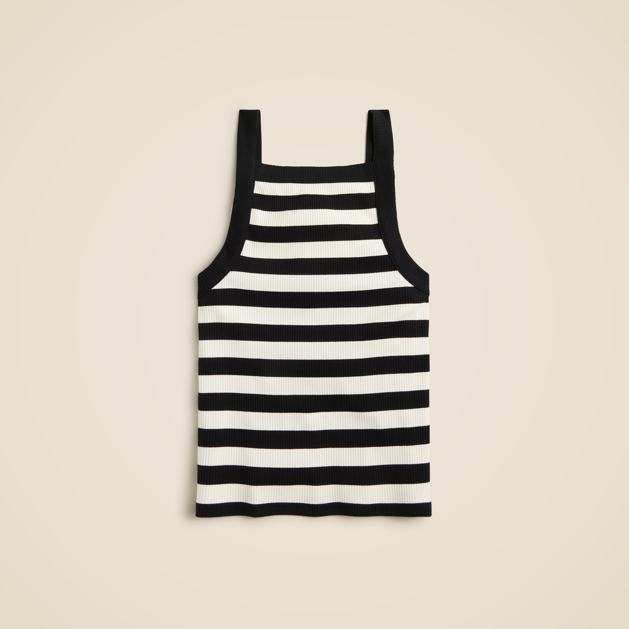  Vintage rib wide-strap tank top in stripe