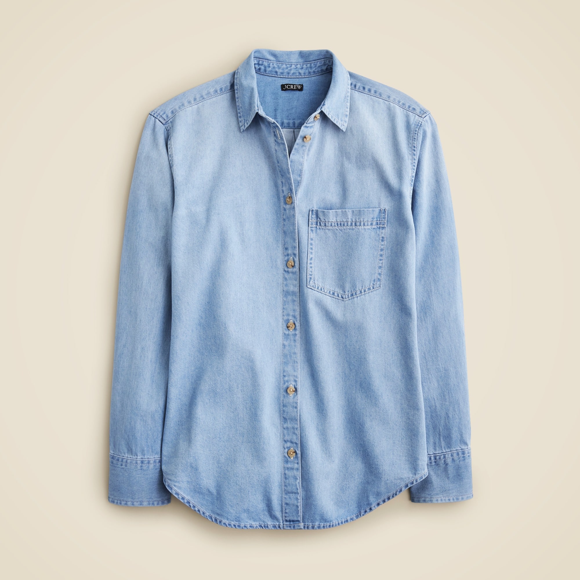  Petite gar&ccedil;on classic chambray shirt in medium wash