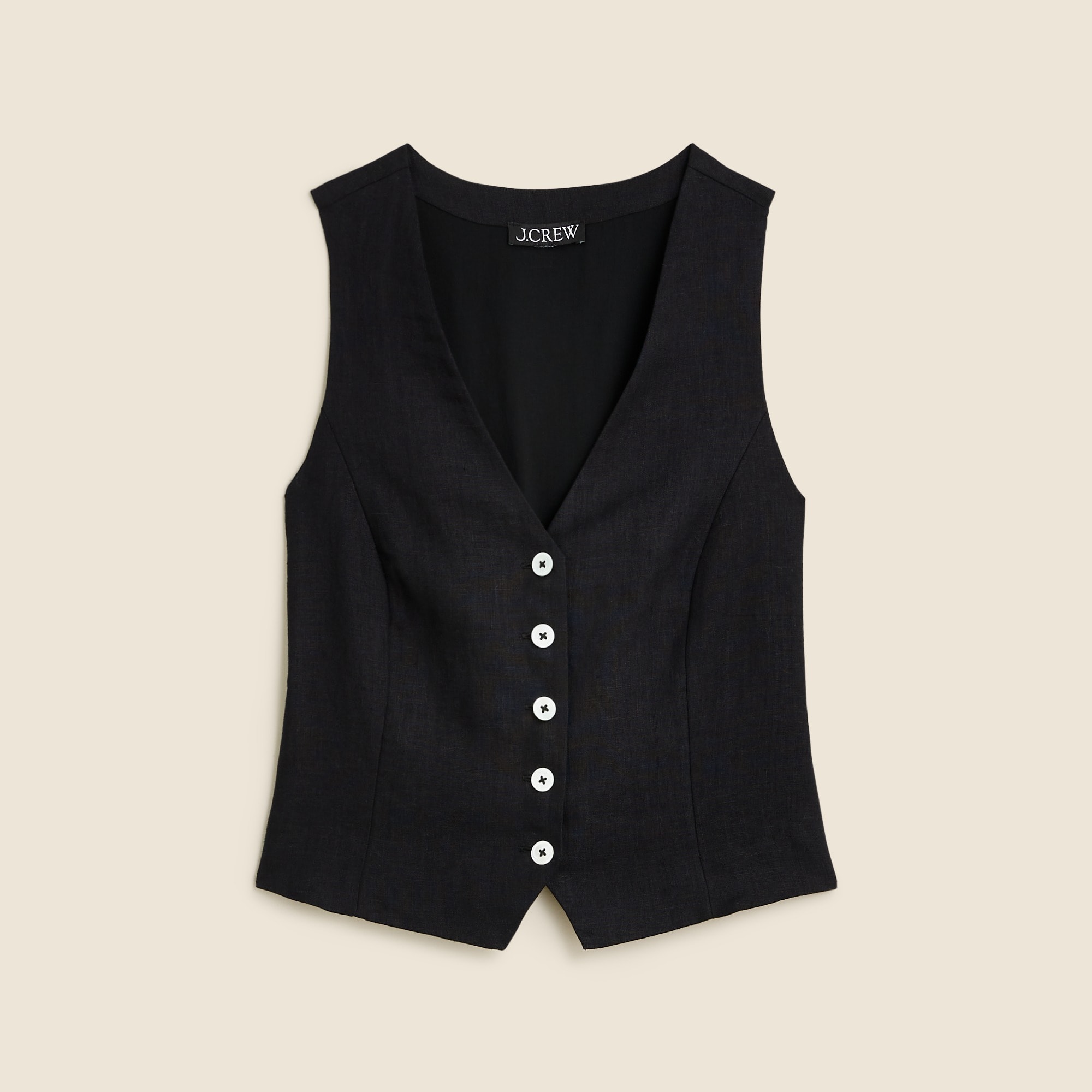  Slim-fit linen vest