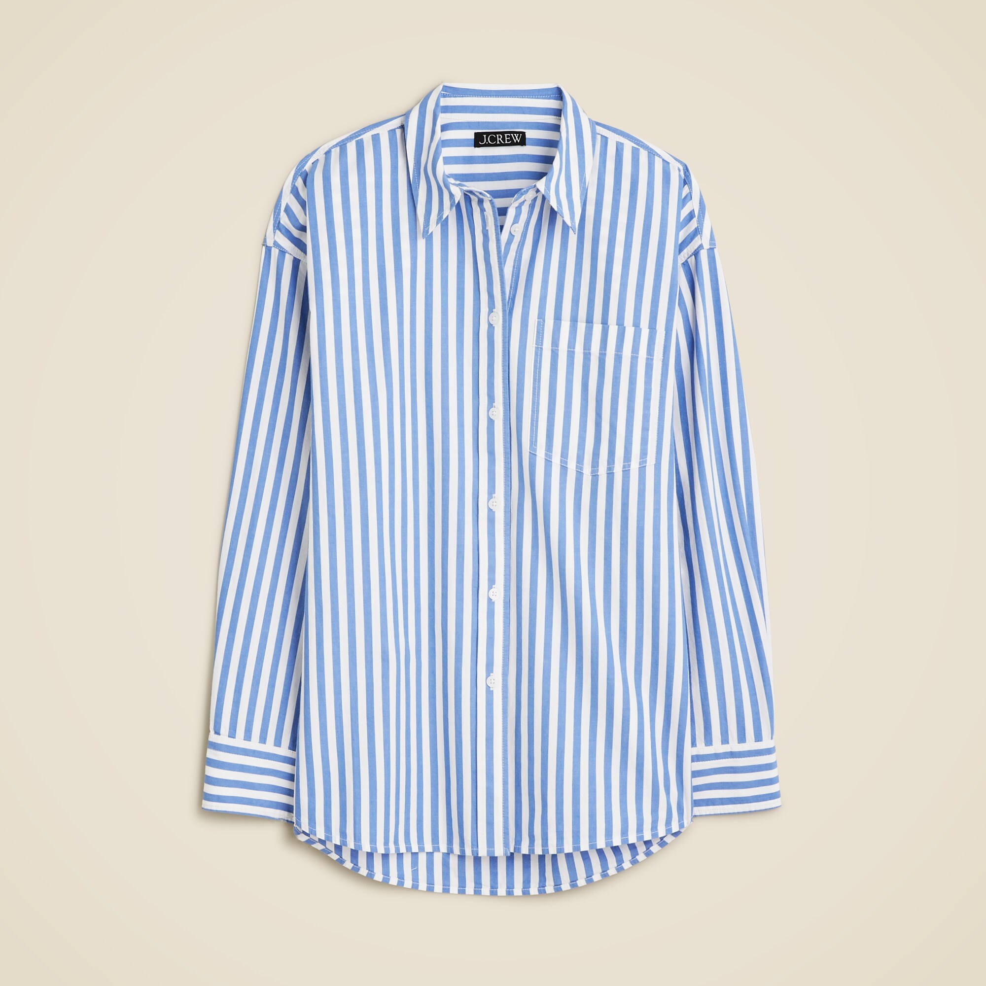 womens &Eacute;tienne oversized shirt in striped lightweight oxford