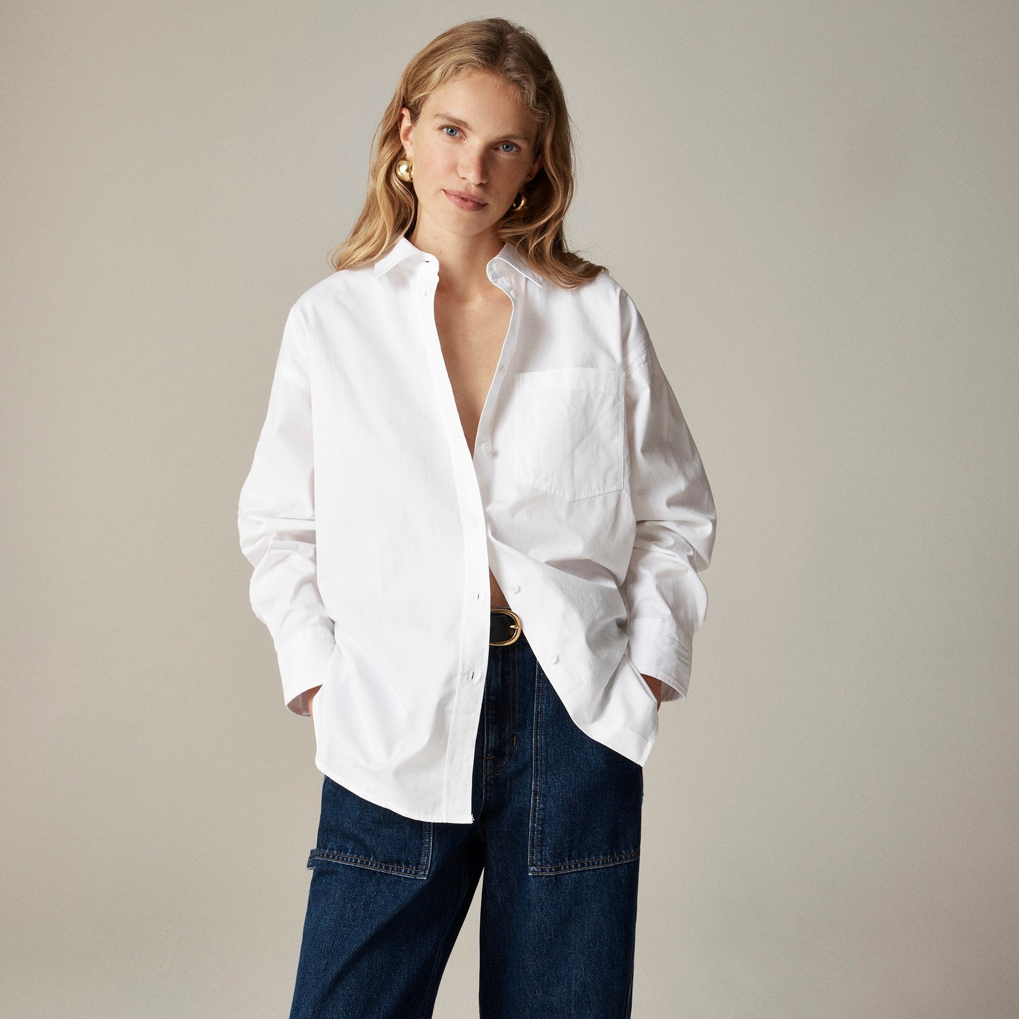 womens &Eacute;tienne oversized shirt in lightweight oxford