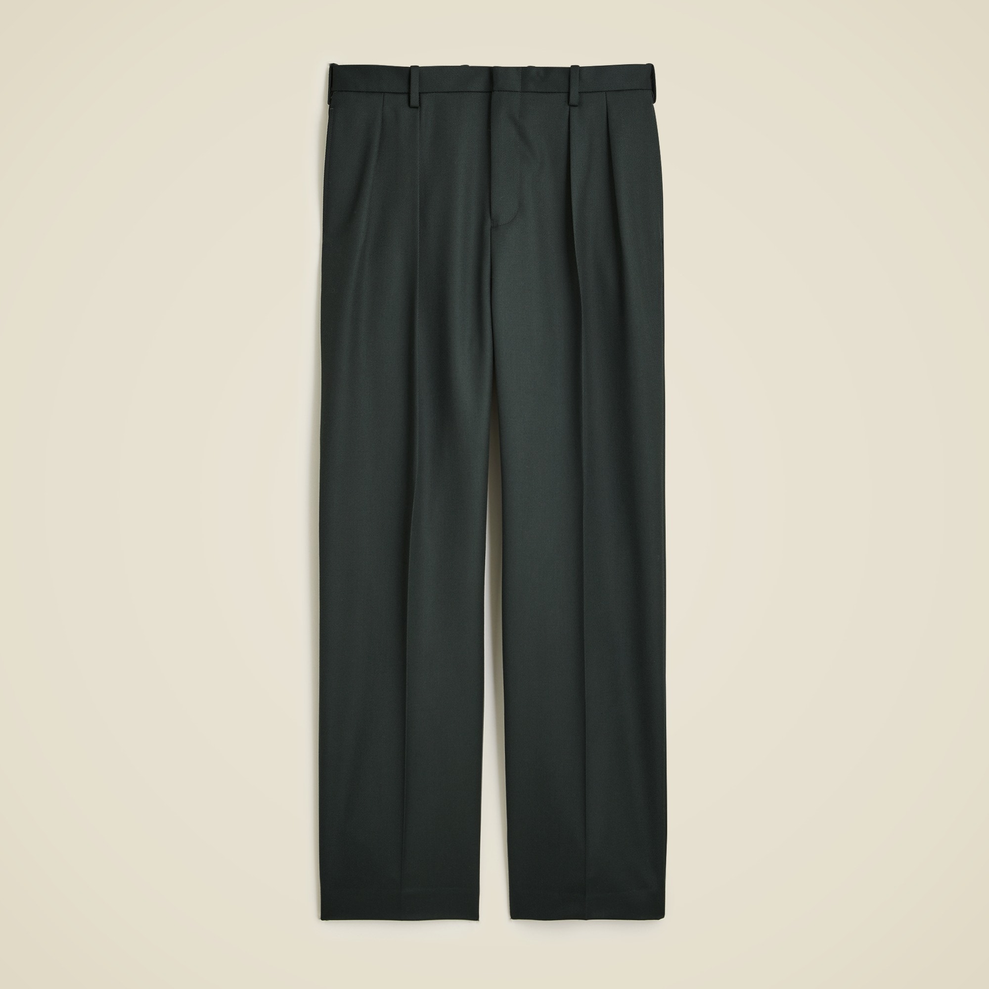 mens Relaxed-fit double-pleated trouser in Italian wool cavalry twill