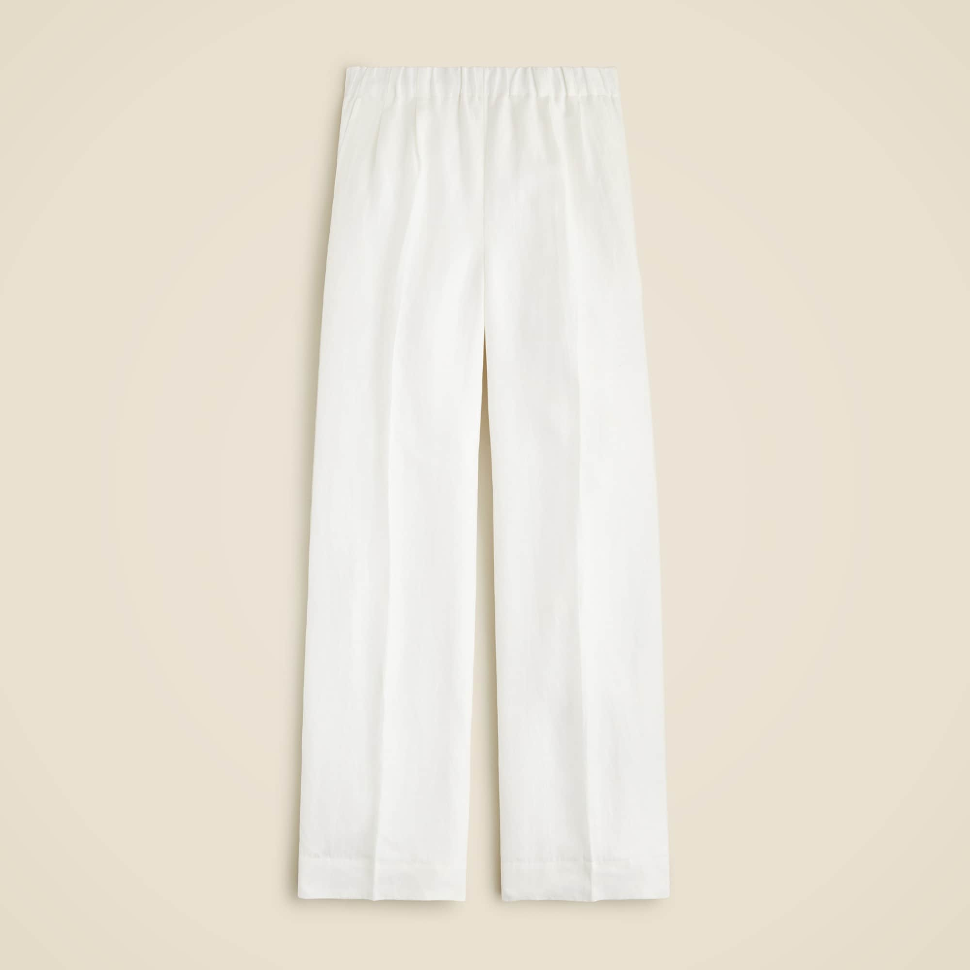  Pleated pull-on pant in linen-cupro blend