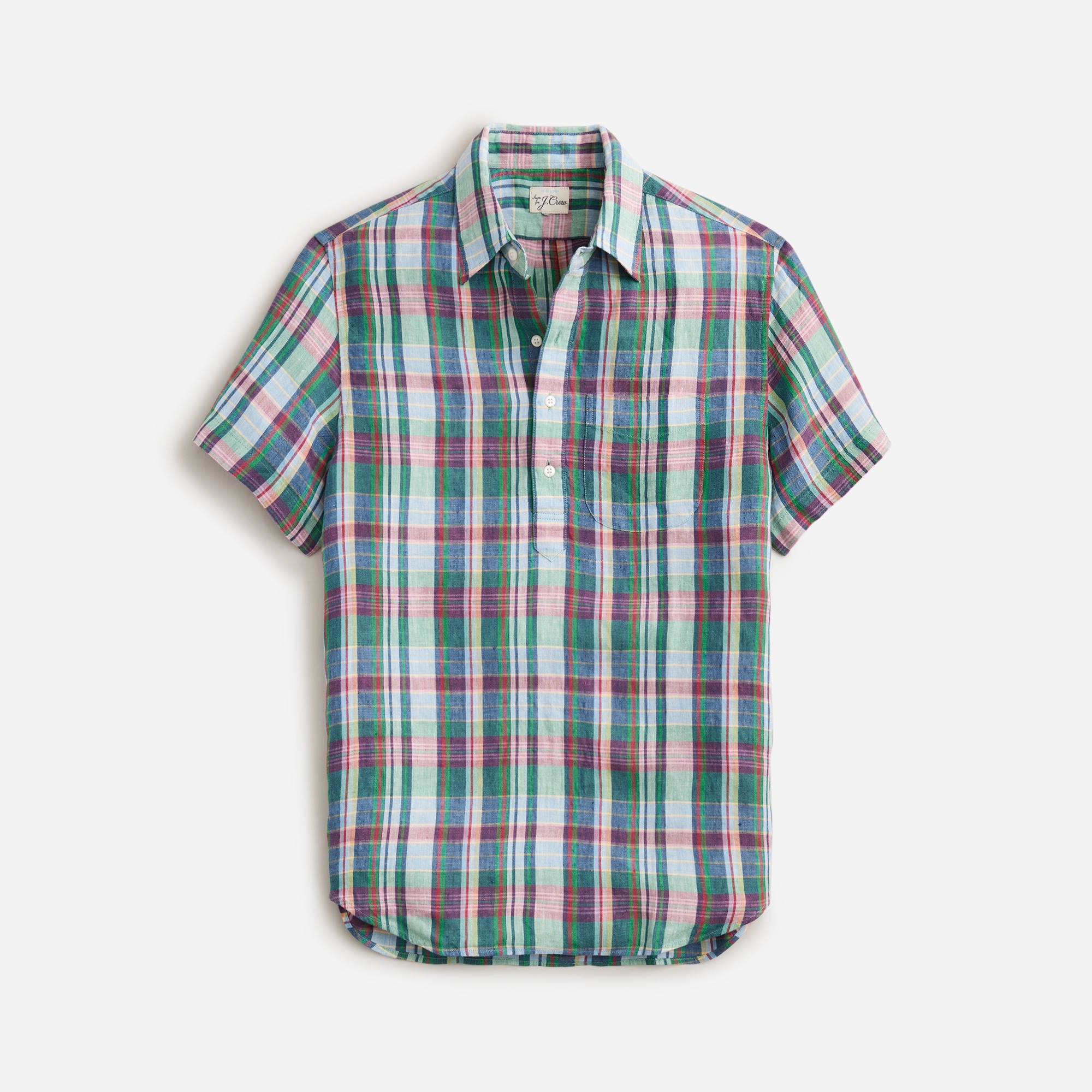 mens Short-sleeve Baird McNutt Irish linen popover shirt