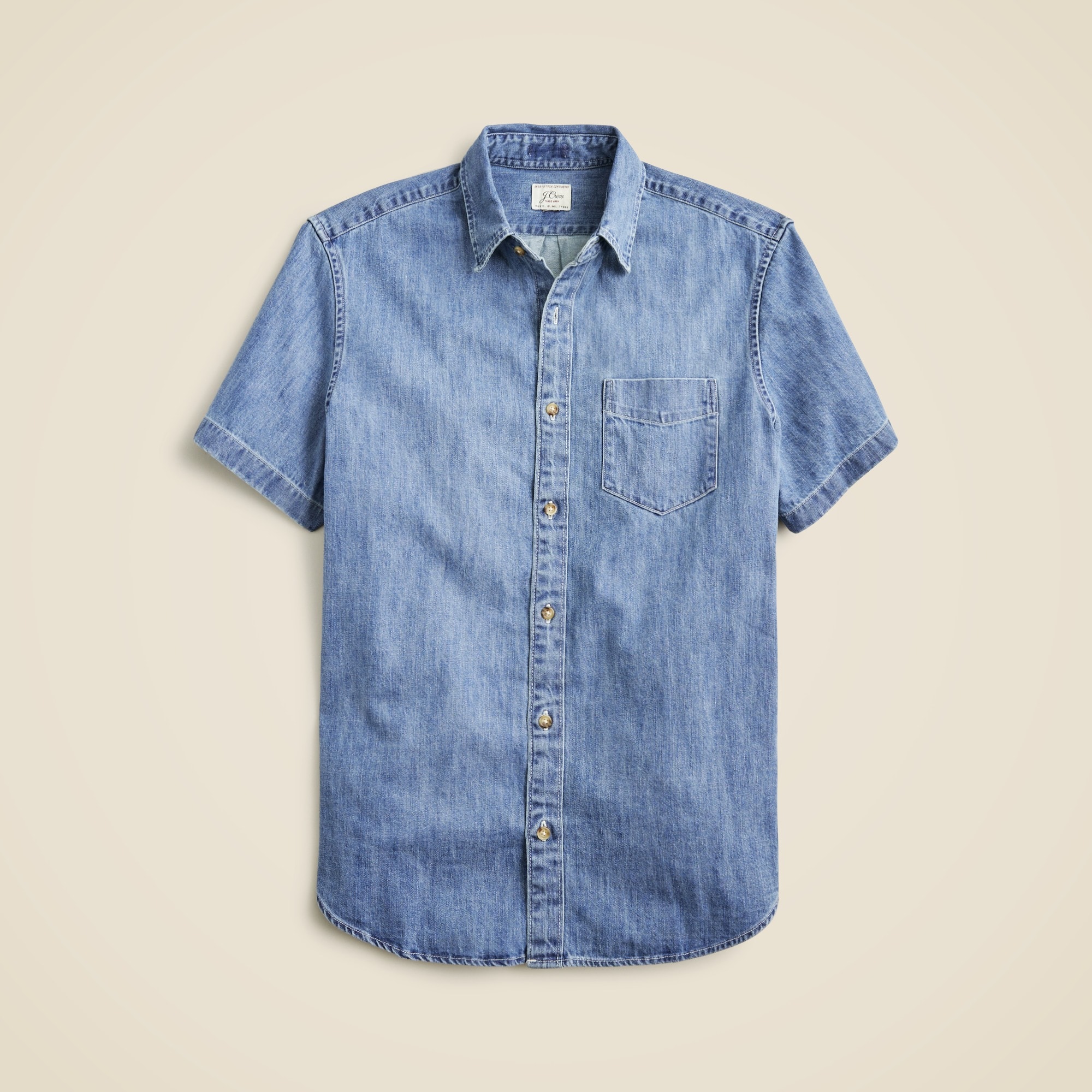  Relaxed short-sleeve midweight denim shirt