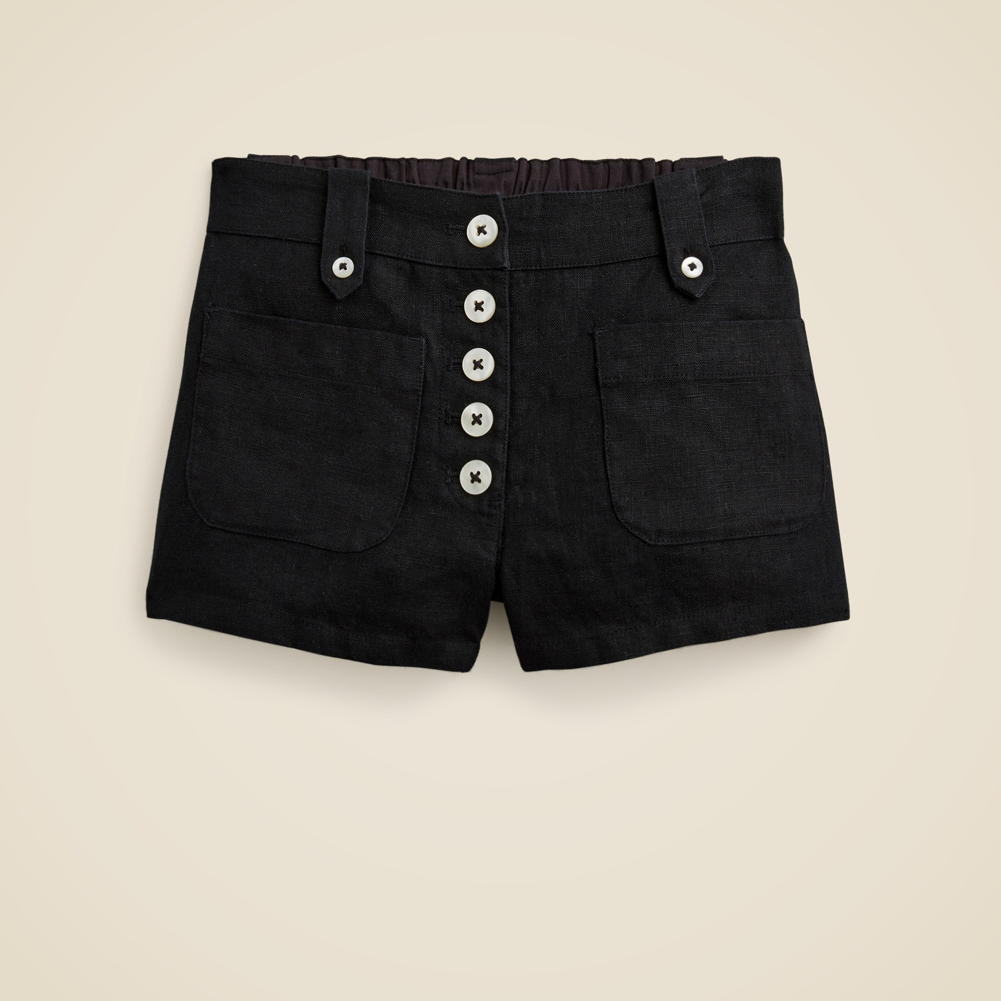  Girls' button-front linen short