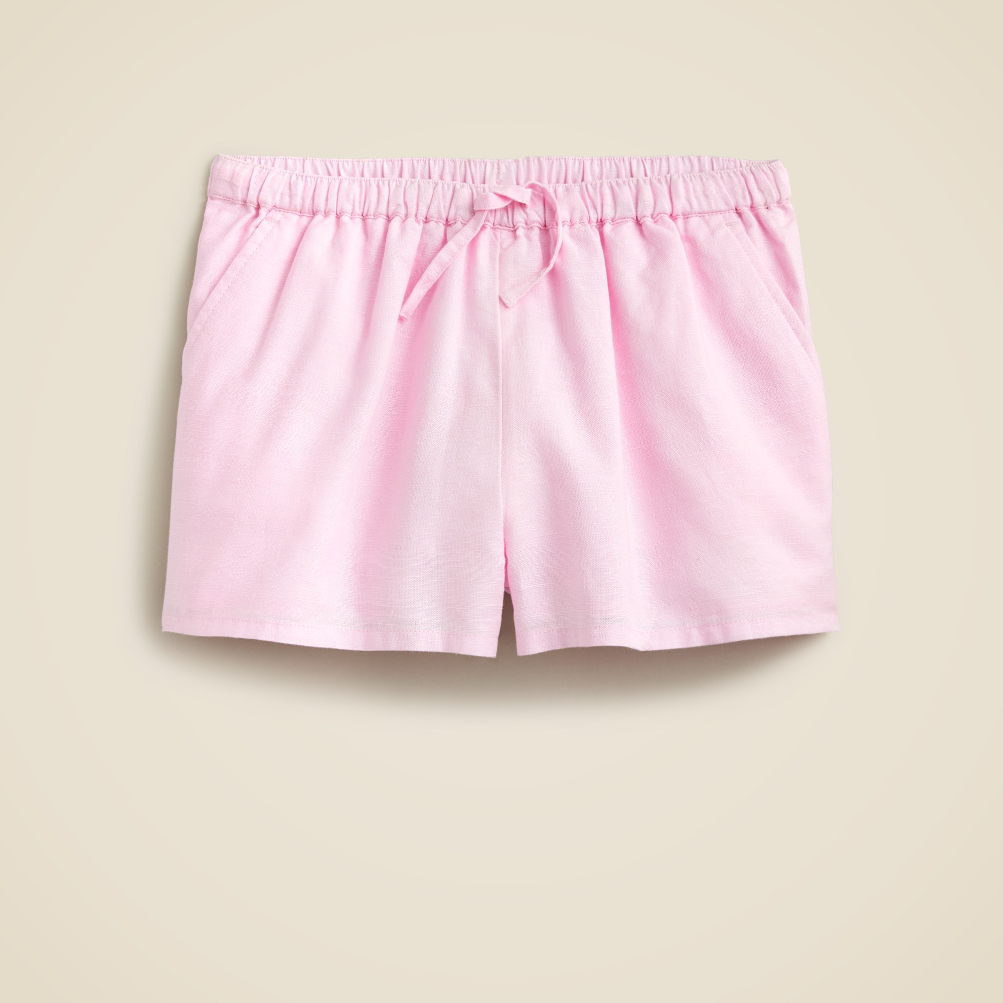  Girls' pull-on short in linen-cotton blend