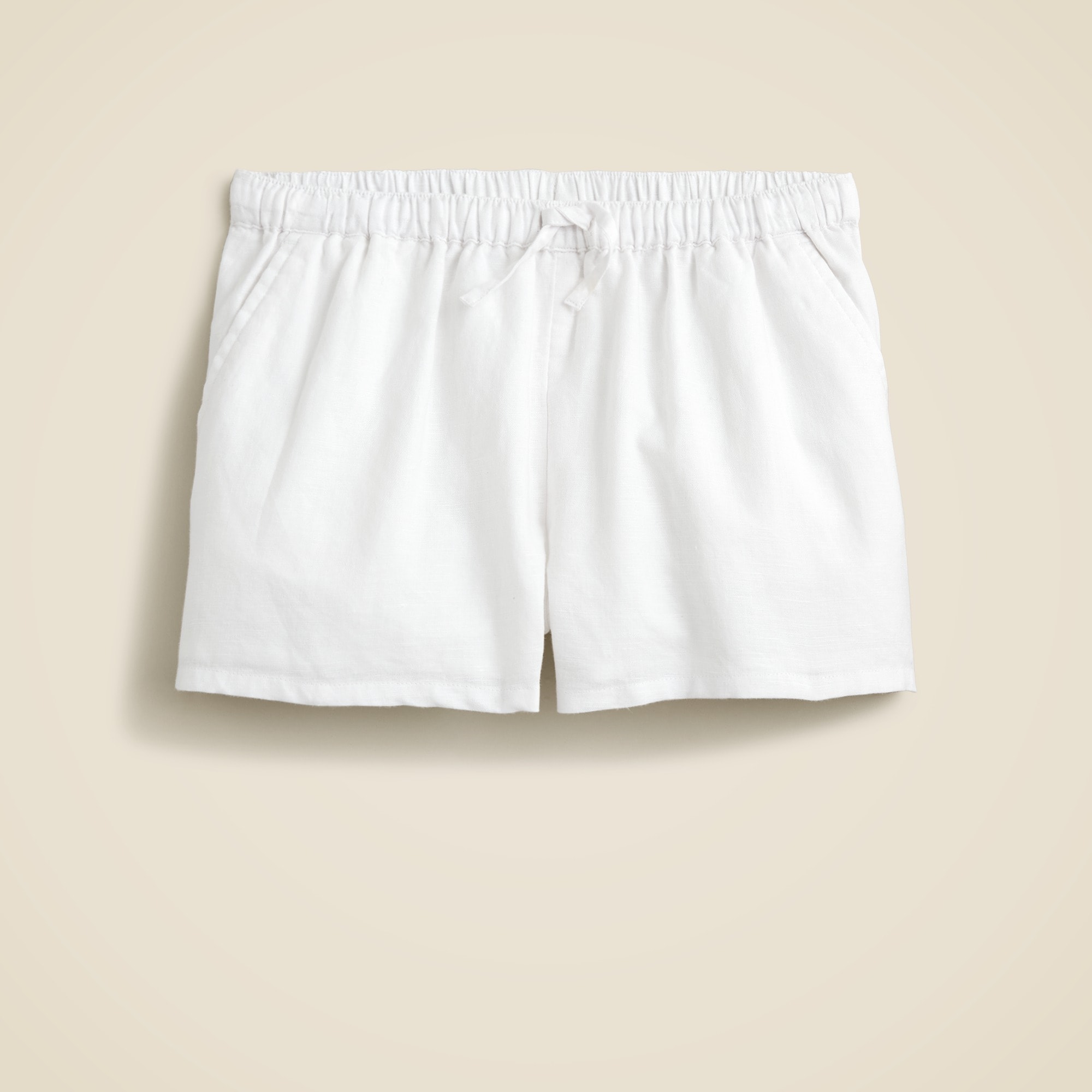  Girls' pull-on short in linen-cotton blend