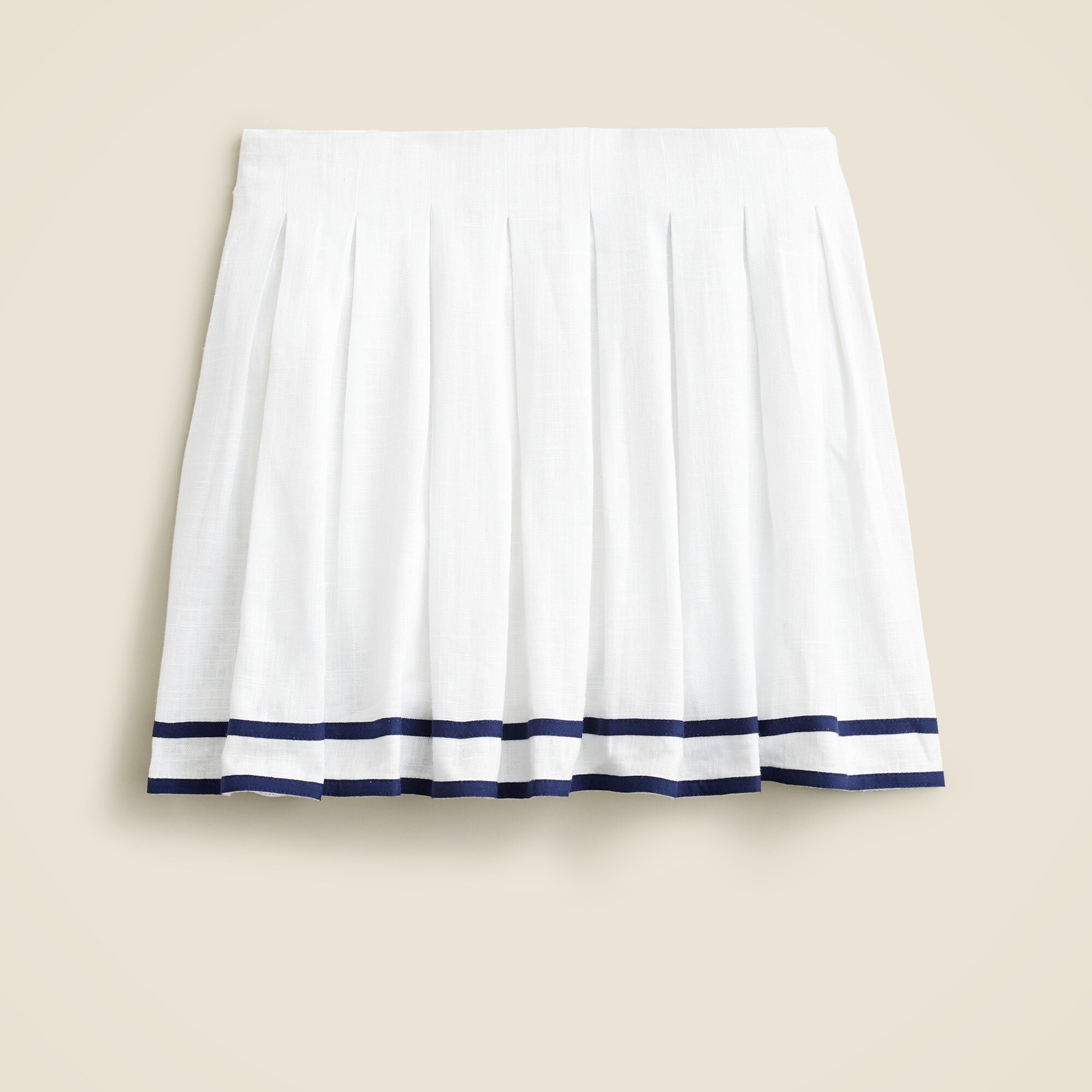 girls Girls' striped pleated skirt in linen blend