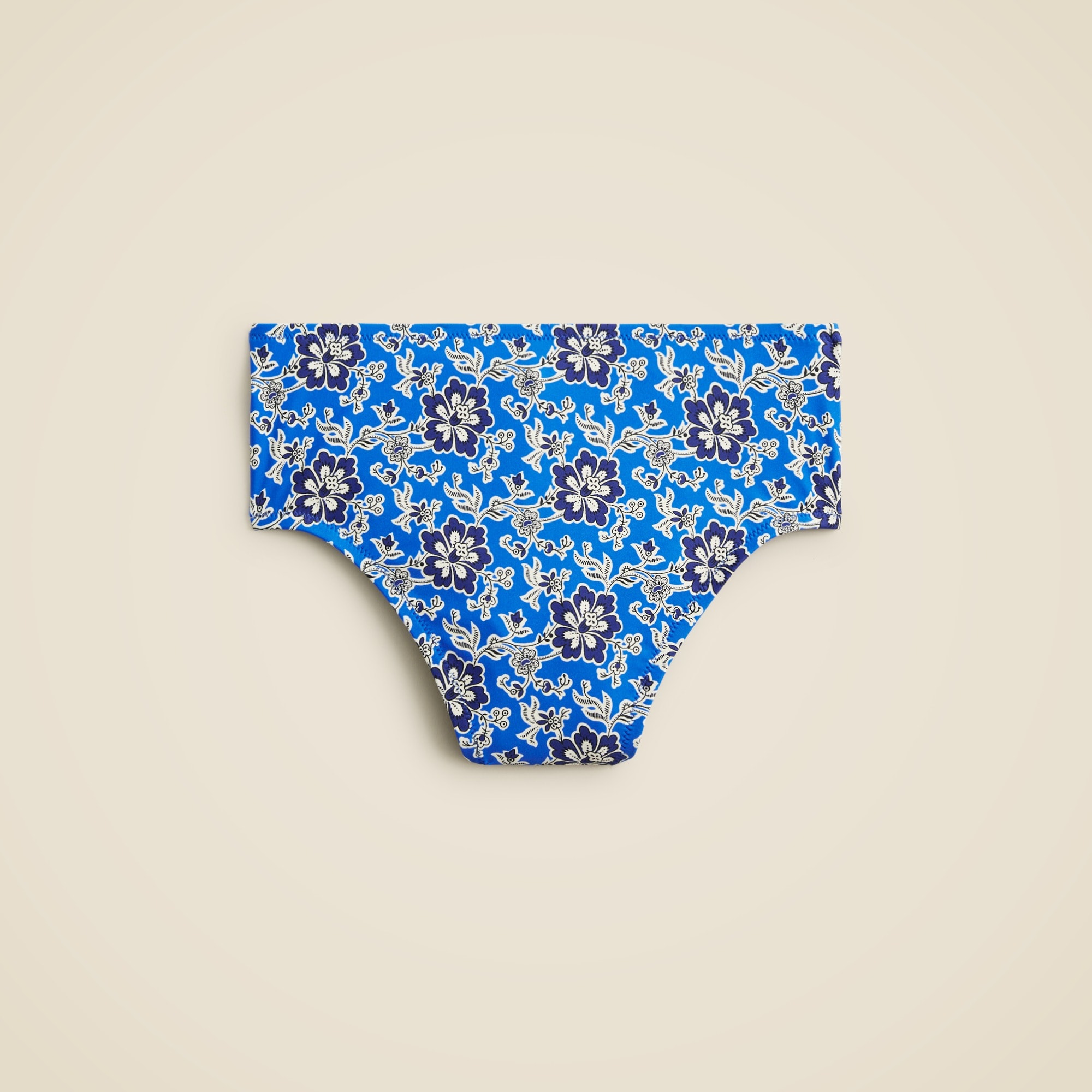 womens High-rise bikini bottom in cobalt floral