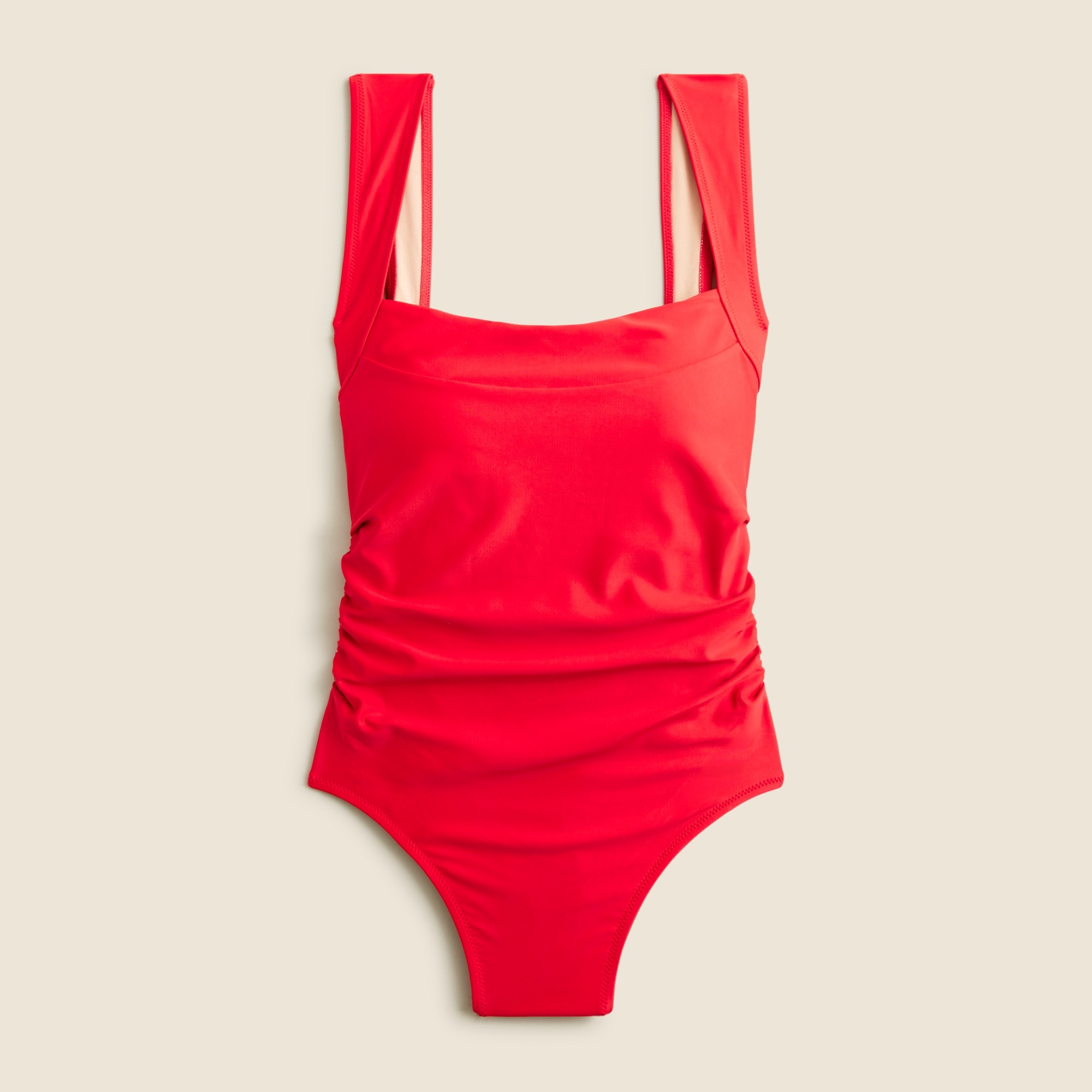 womens Ruched squareneck one-piece swimsuit