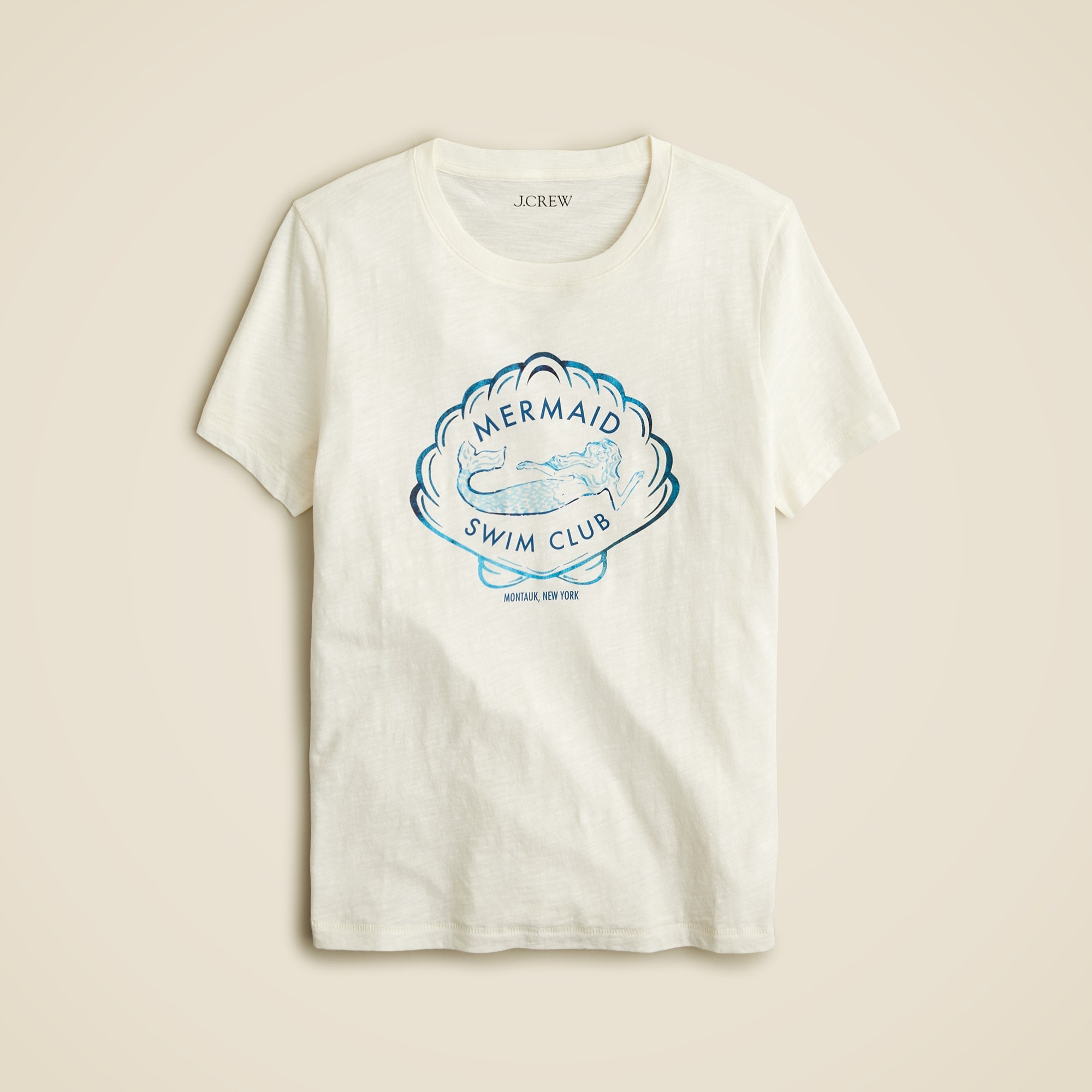  Classic-fit &quot;mermaid swim club&quot; graphic T-shirt