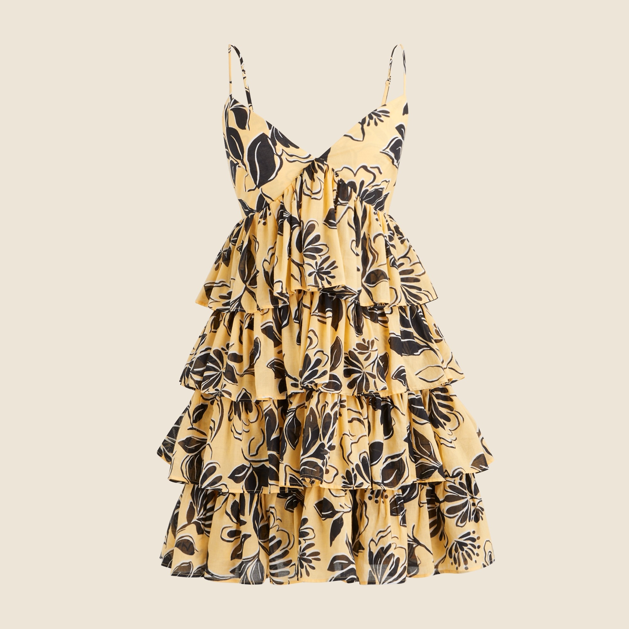  Ruffle-tier mini dress in floral cotton voile