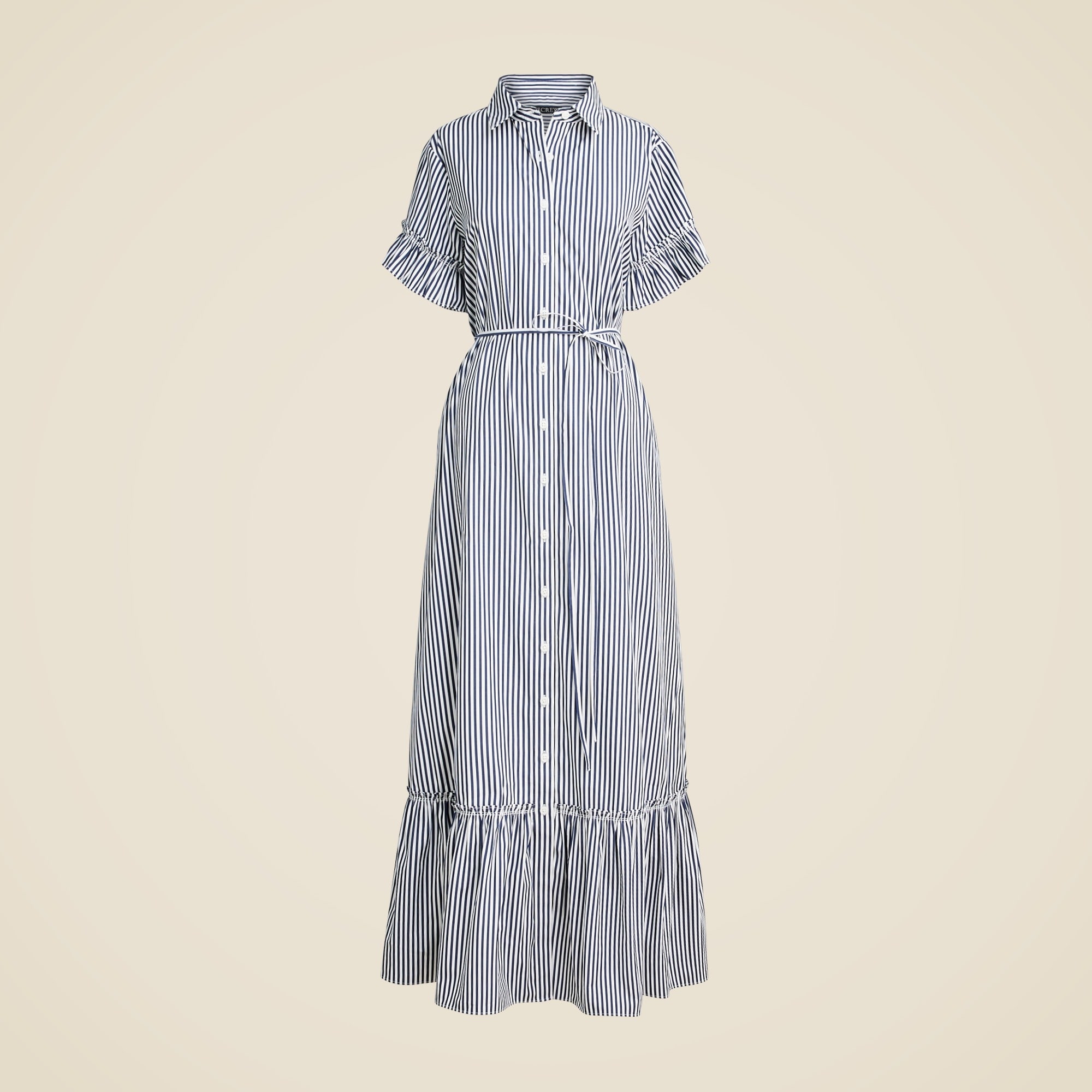 womens Amelia maxi shirtdress in stripe cotton poplin