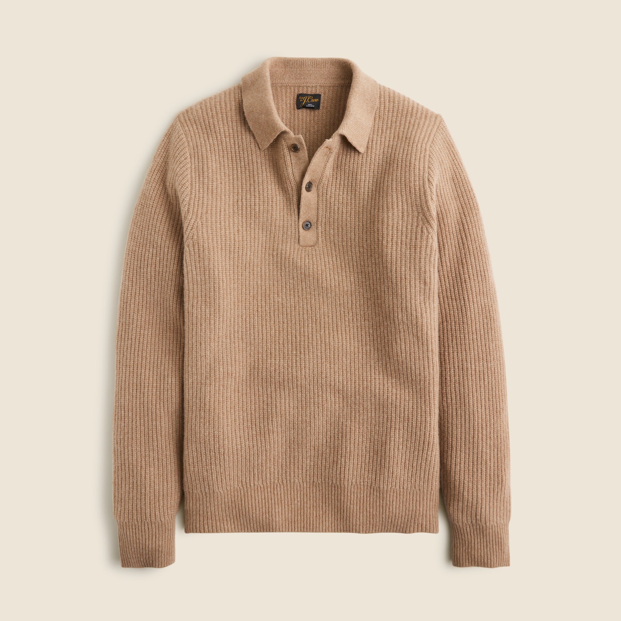 mens Midweight cashmere ribbed sweater-polo