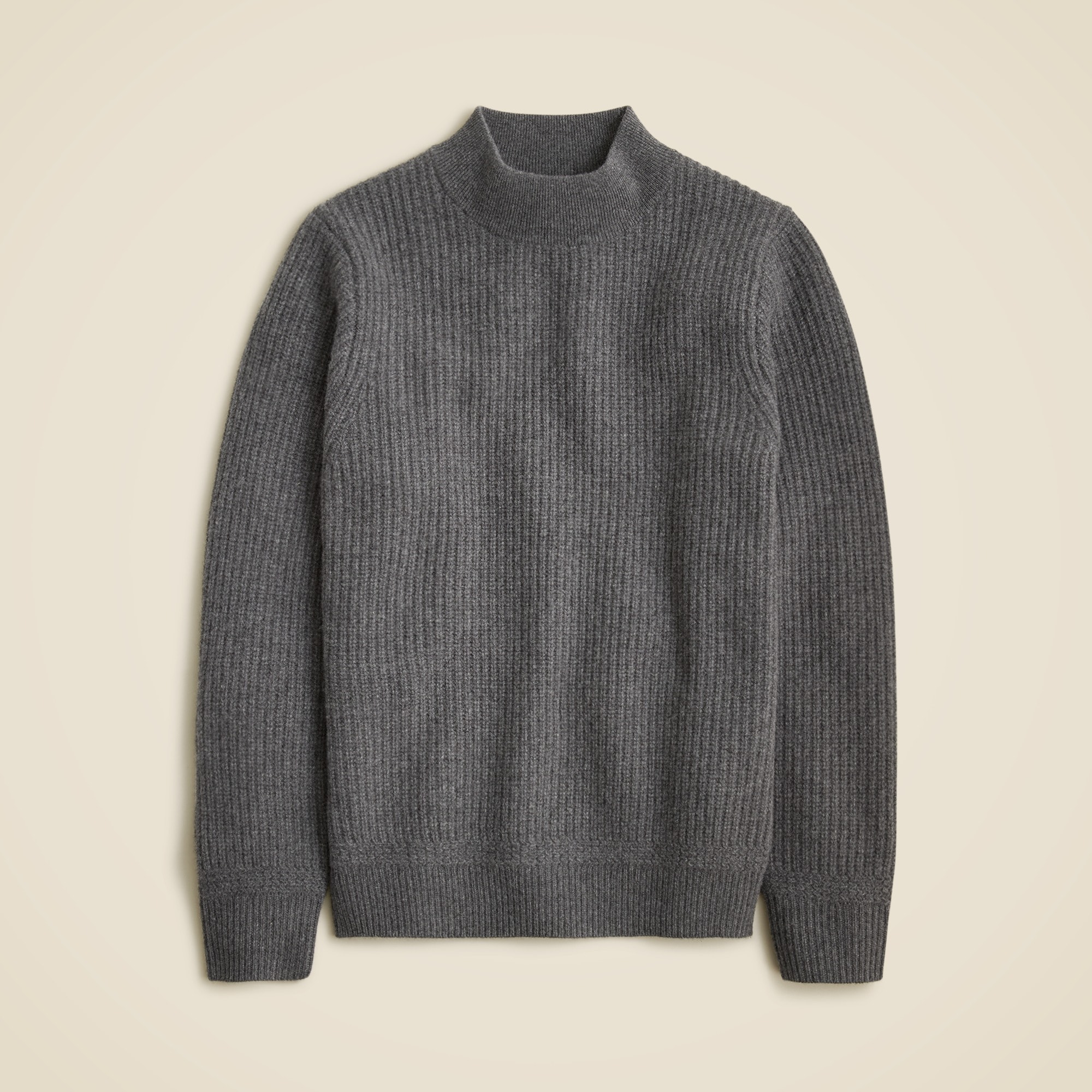 mens Cashmere ribbed mockneck sweater