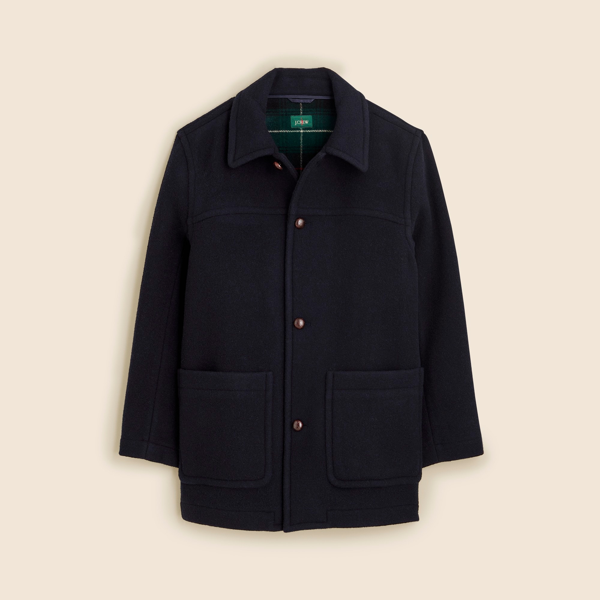 mens University coat in English merino wool