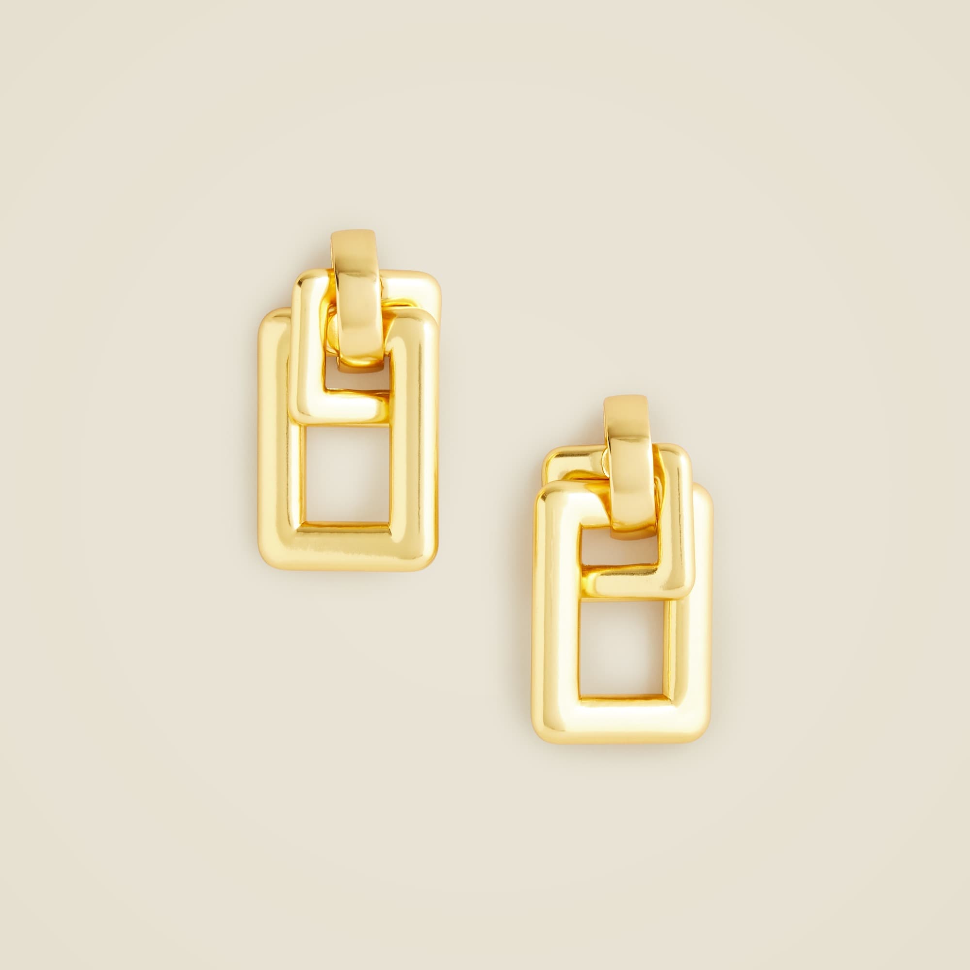 womens Oversized double-square link earrings