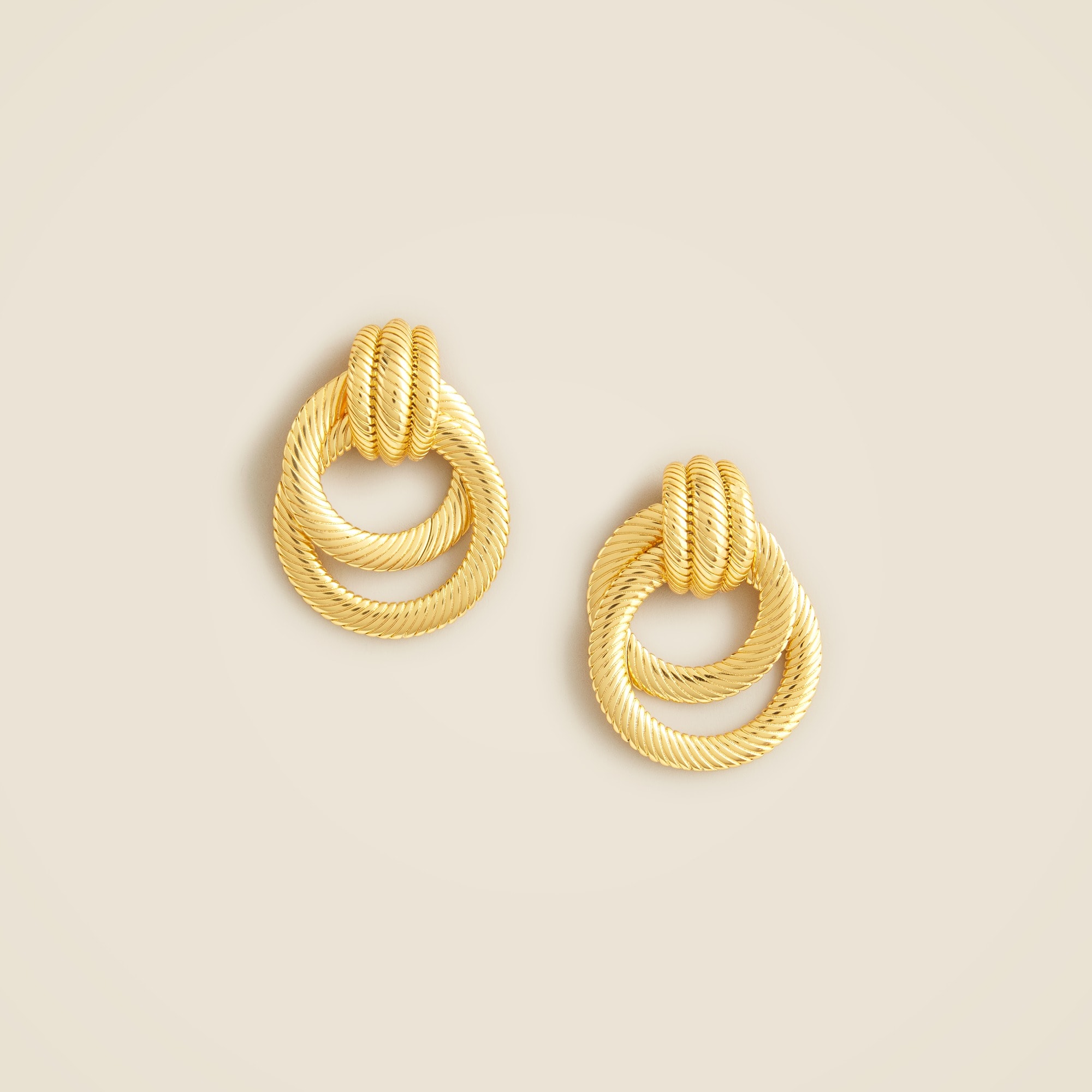 womens Interlocked textured hoop earrings