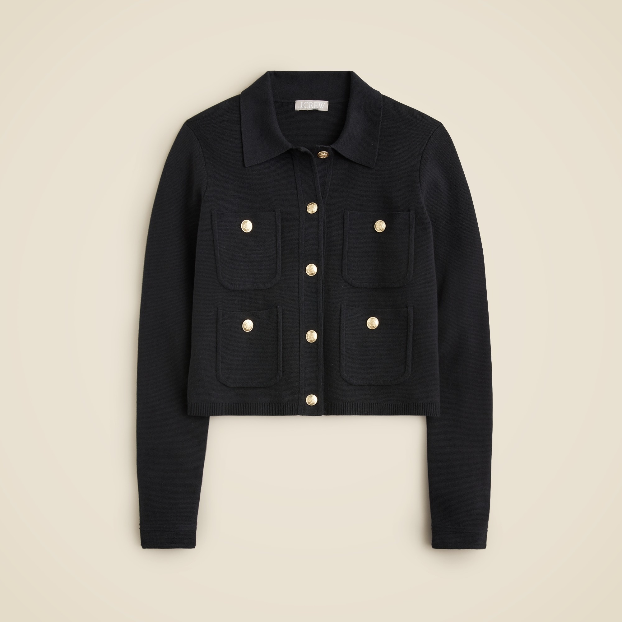  Patch-pocket sweater lady jacket