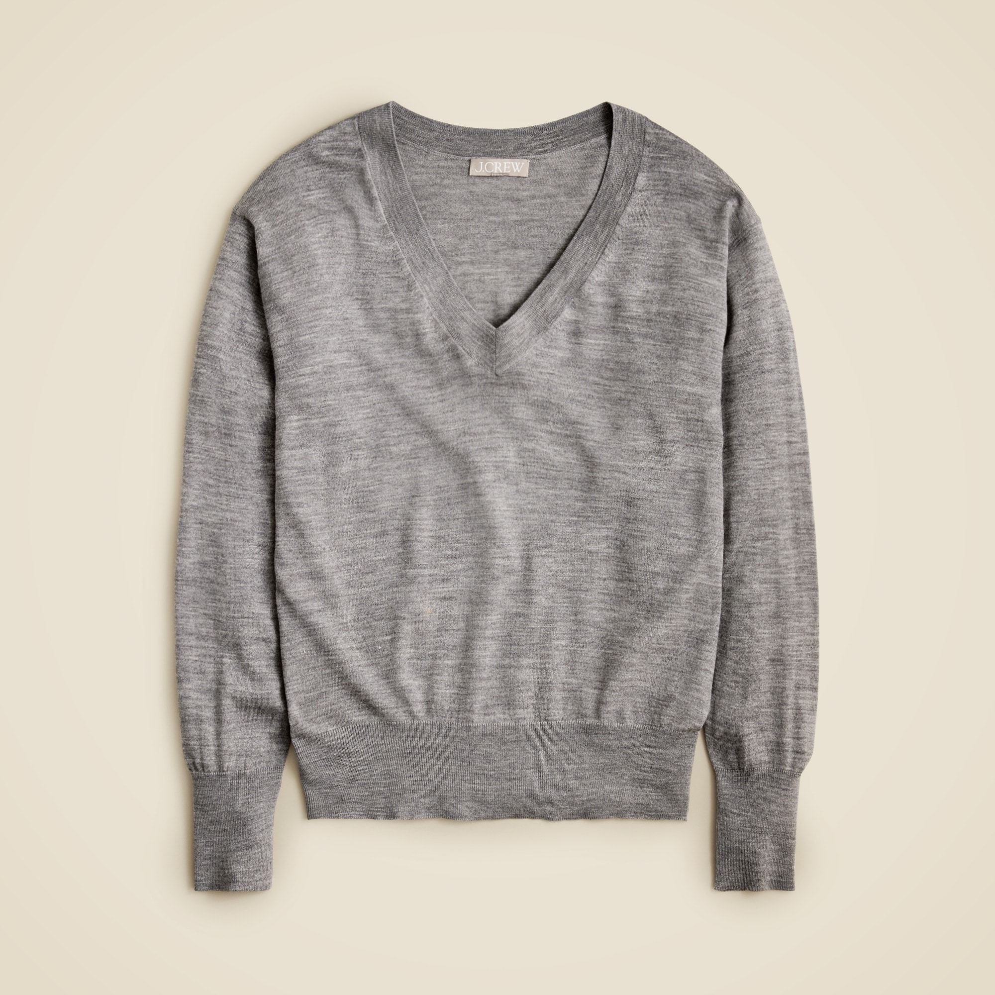 womens V-neck sweater in merino wool