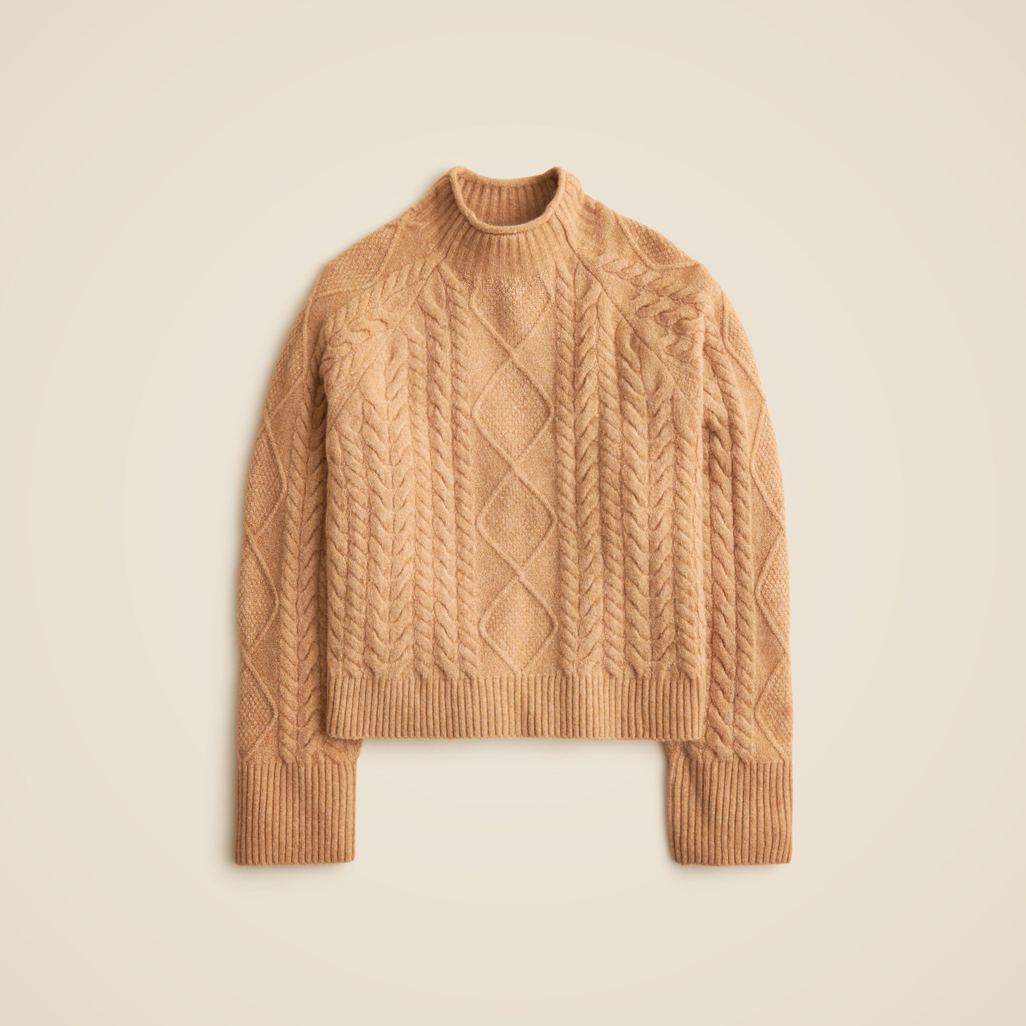 womens Cable-knit Rollneck&trade; sweater in Supersoft yarn