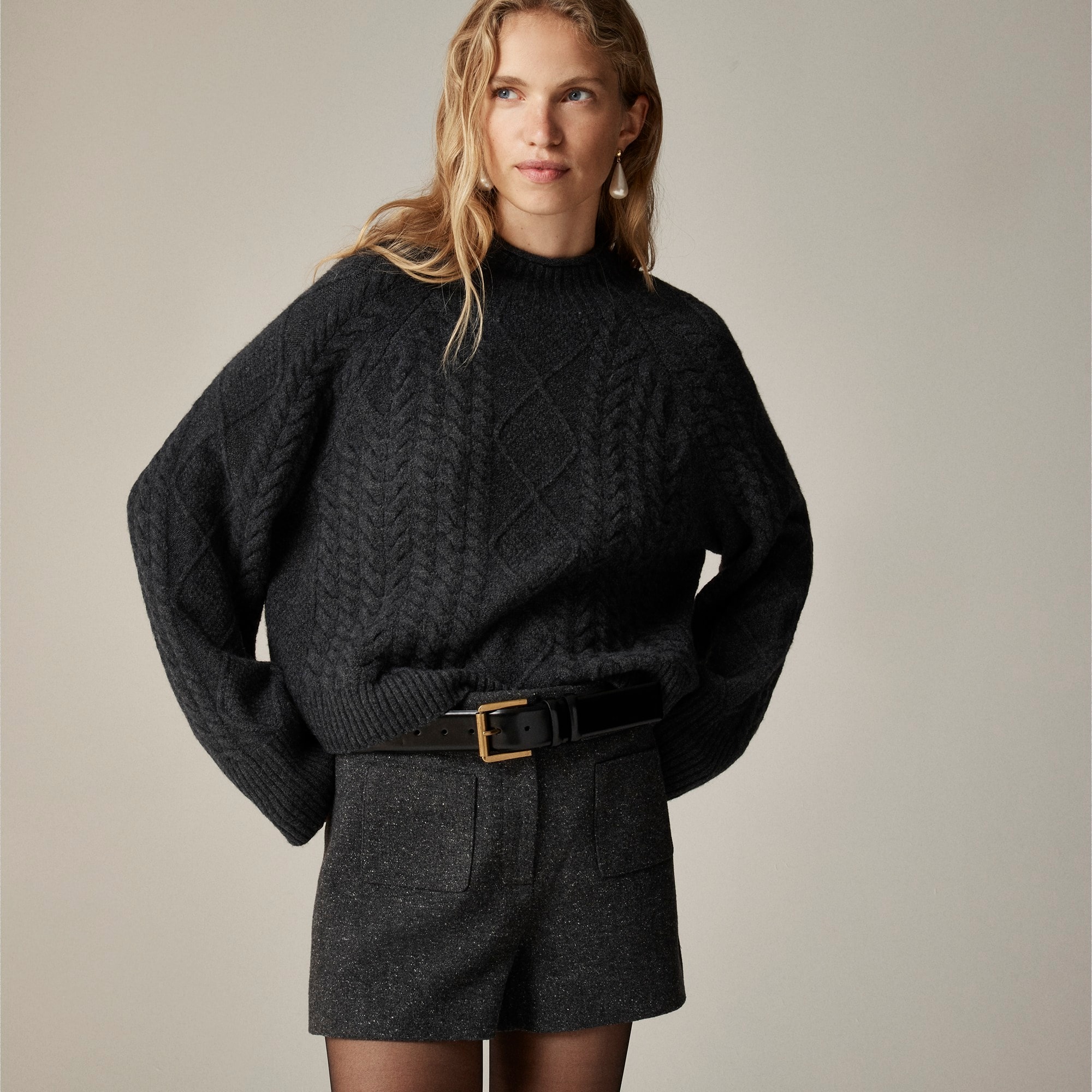  Cable-knit Rollneck&trade; sweater in Supersoft yarn