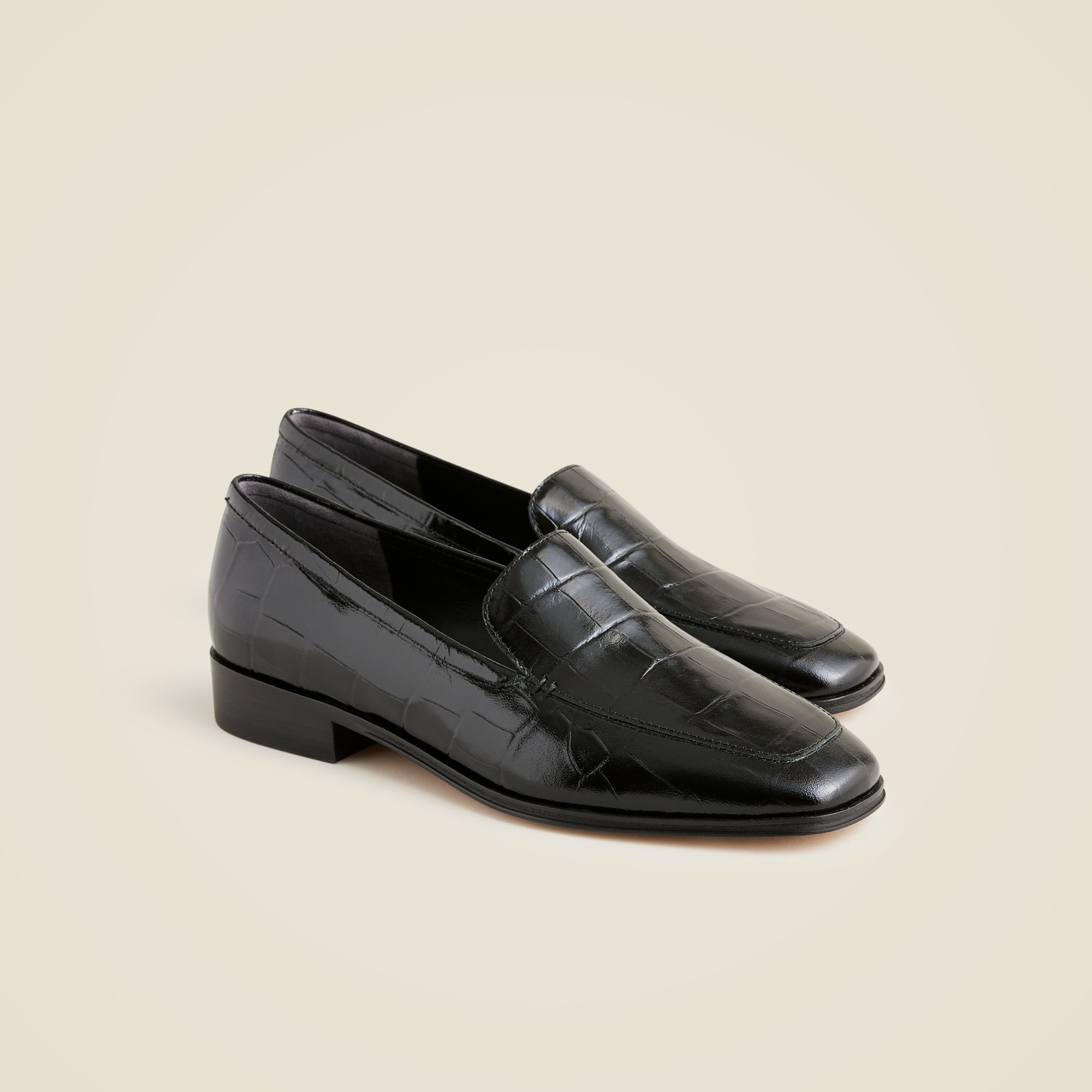 womens Maison loafers in croc-embossed Italian leather