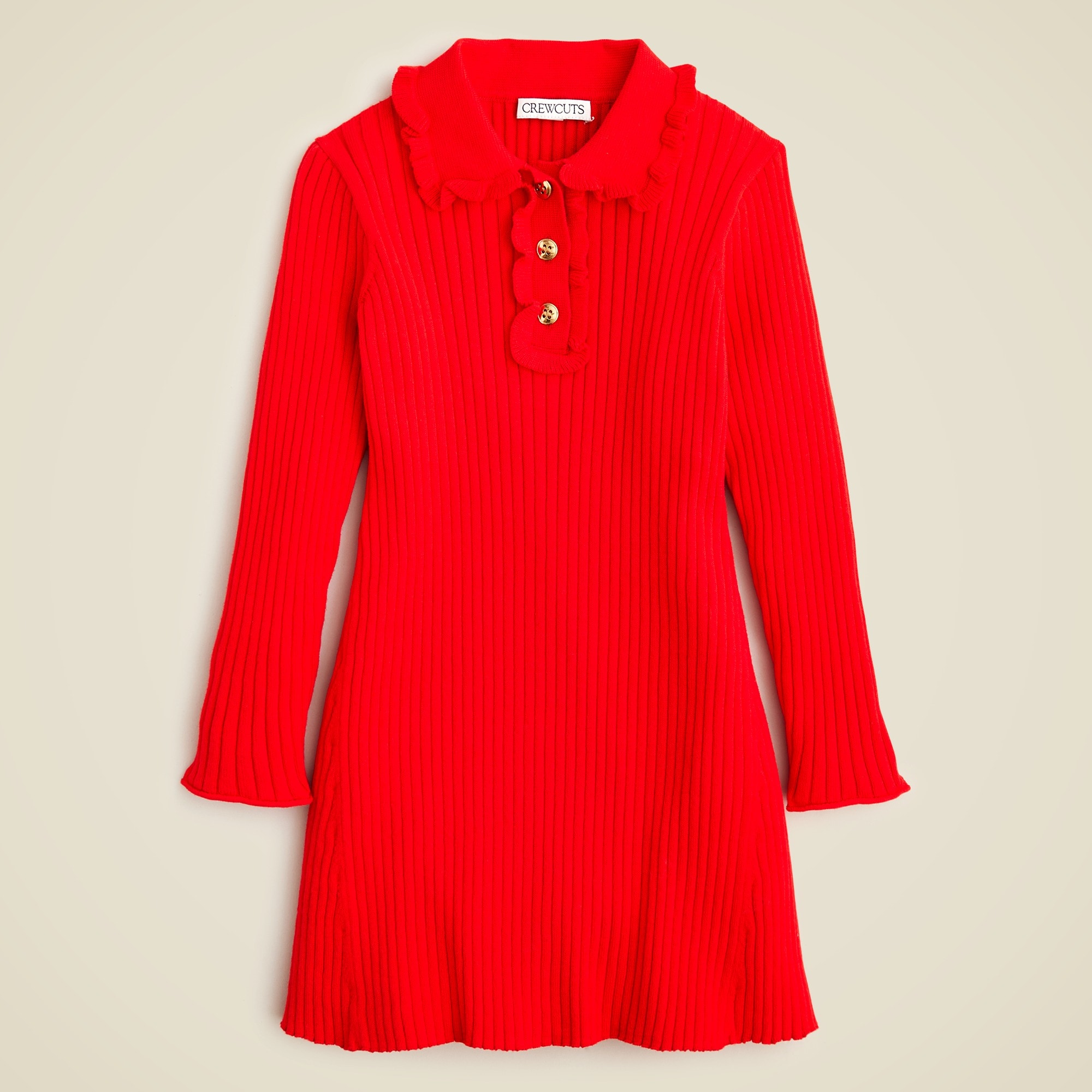 girls Girls' ruffle-collar sweater-dress