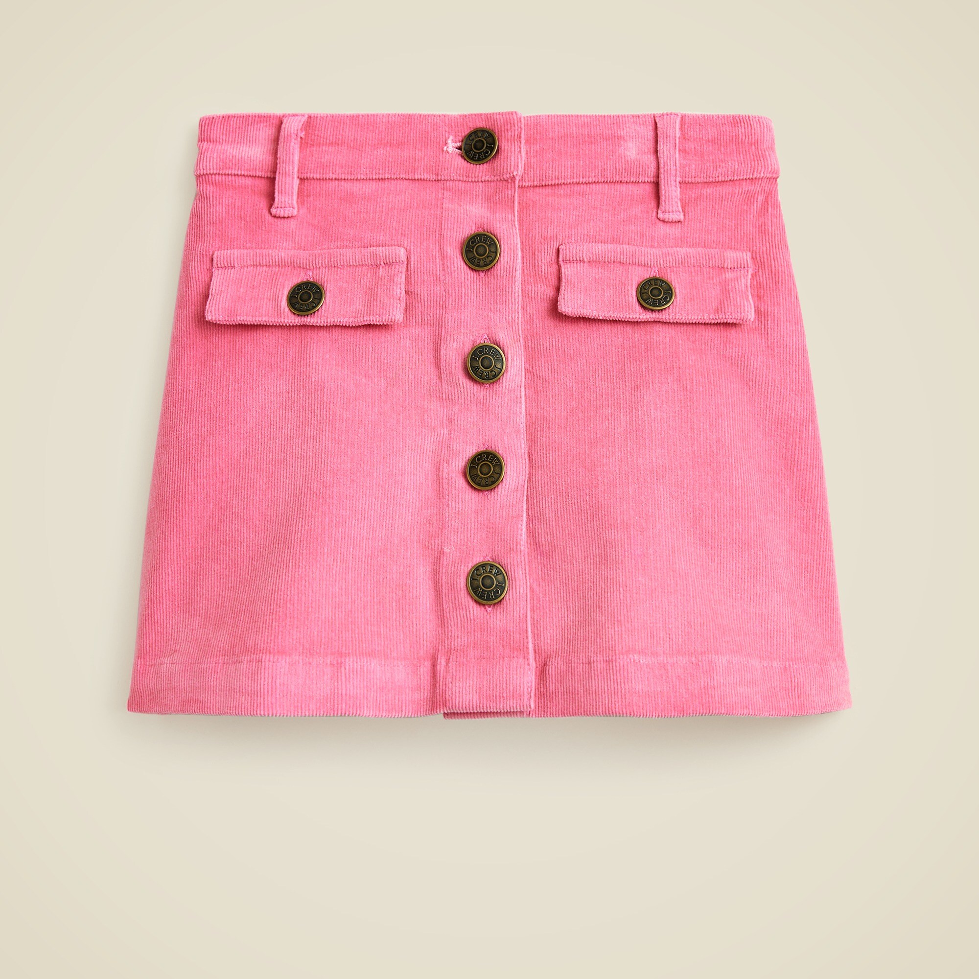  Girls' corduroy button-front mini skirt