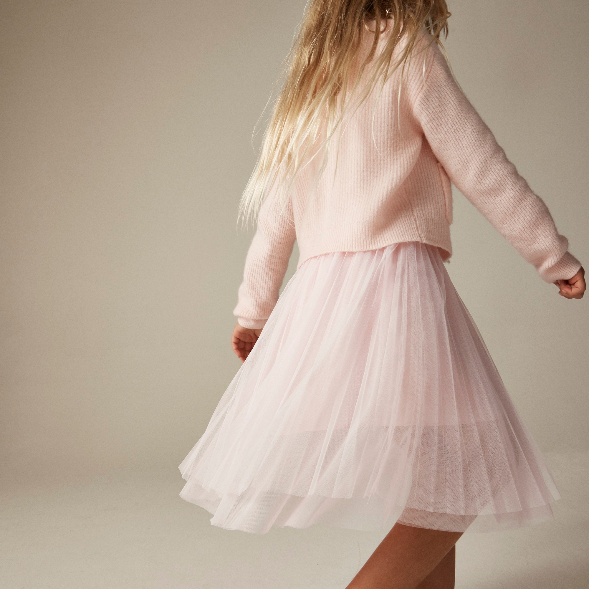  Girls' pleated midi skirt in tulle