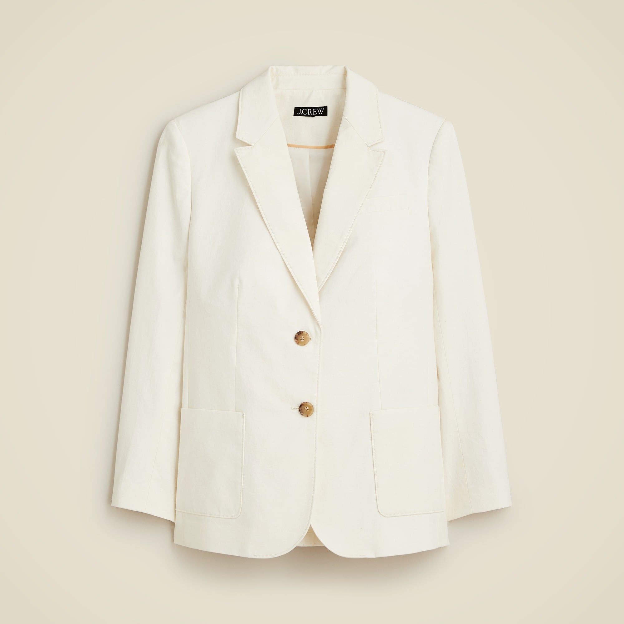  Relaxed patch-pocket blazer in cotton blend