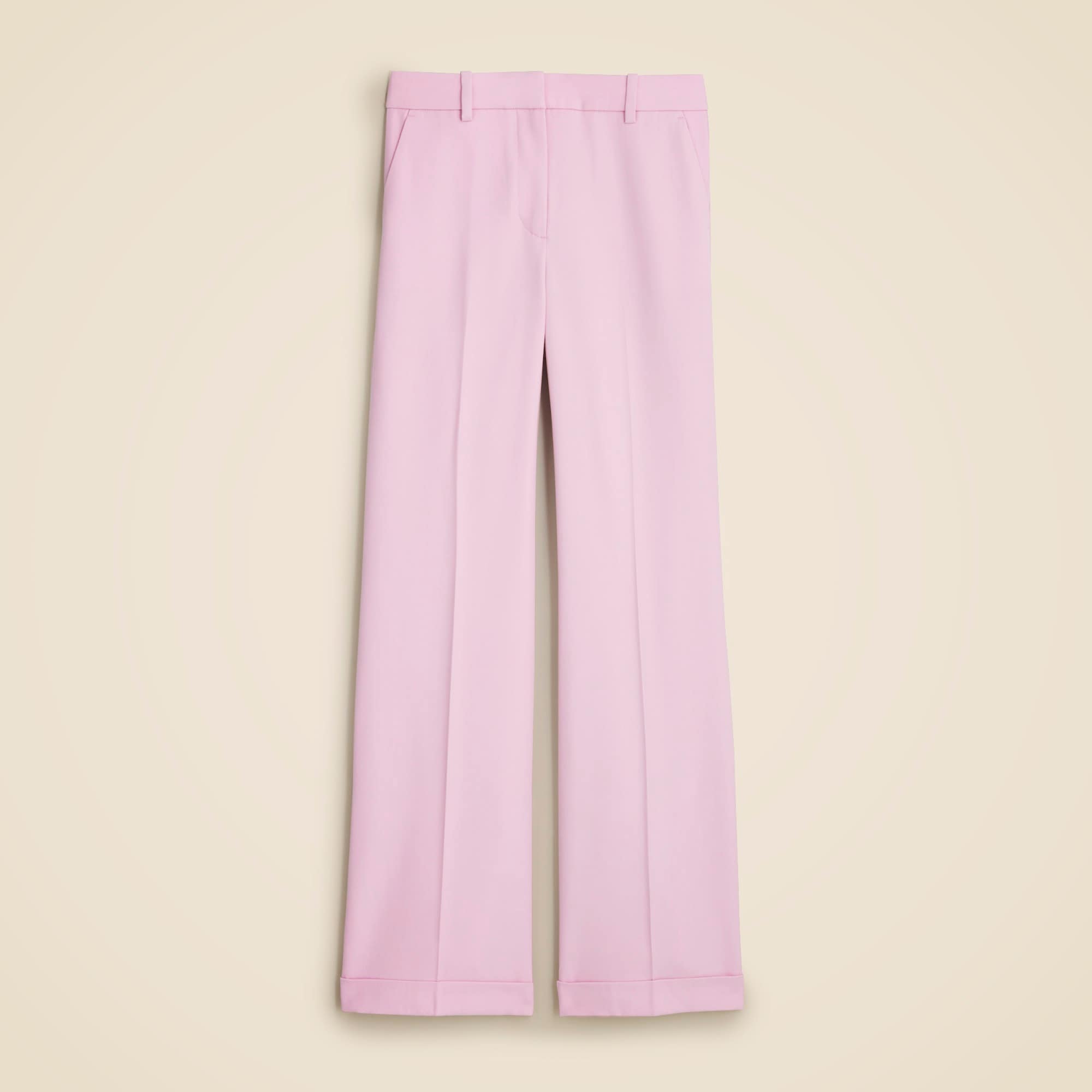 womens Cuffed wide-leg trouser pant in wool blend